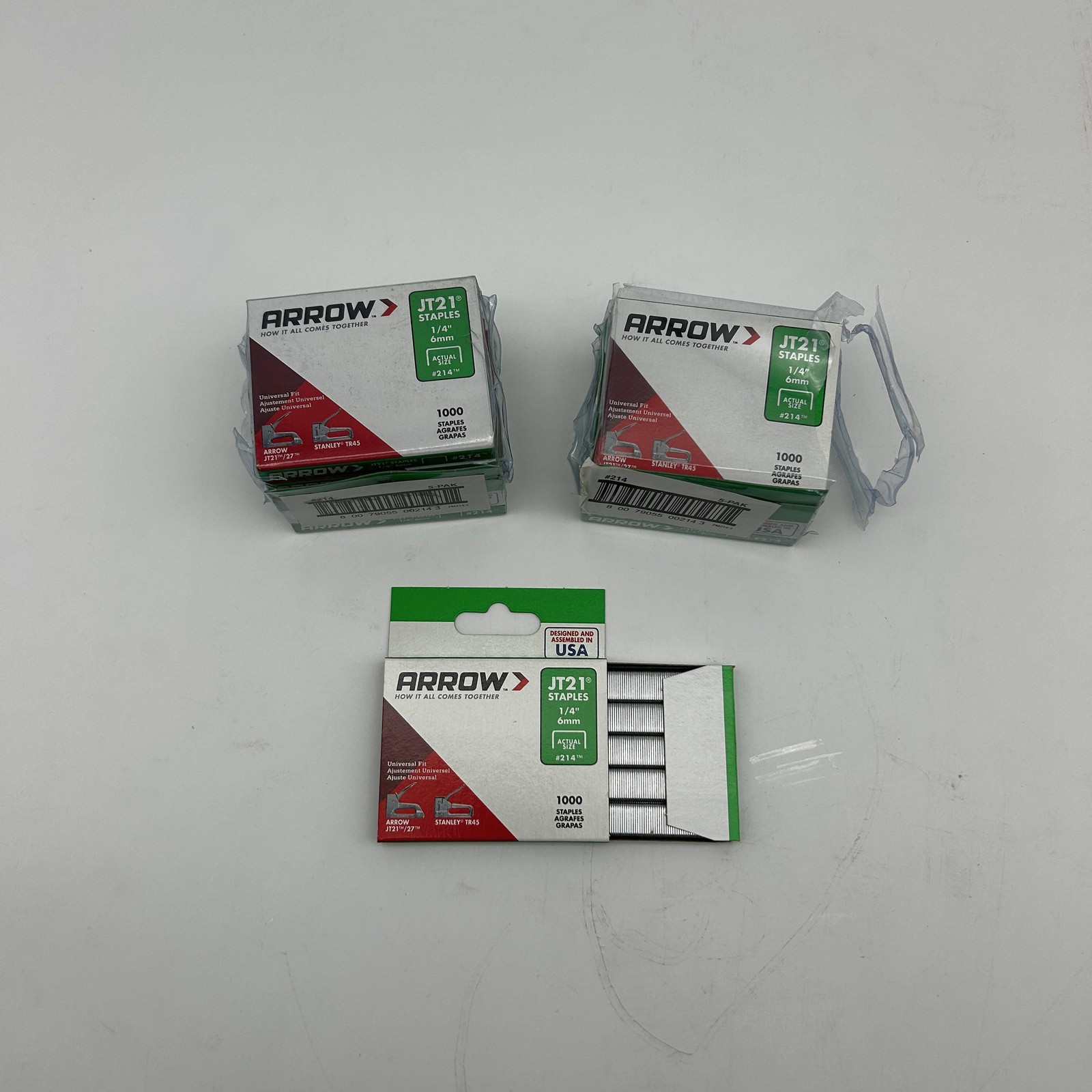 Arrow JT21 Staples 1/4″ 6mm #214 Universal Fit JT-21/JT21CM 10pks/10000 Total