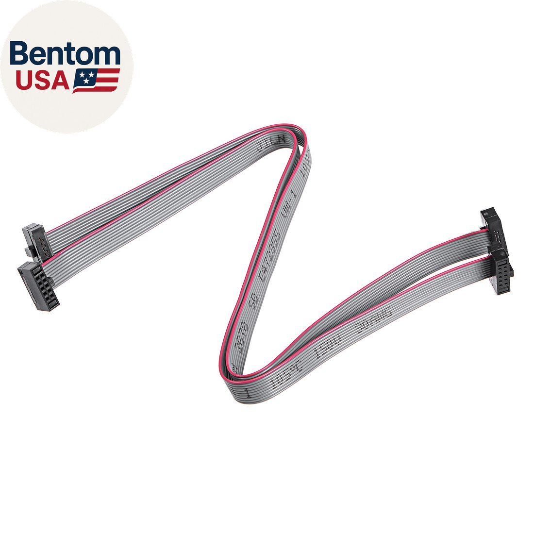 IDC 10 Pins Connector Flat Ribbon Cable Female Connector Length 20Cm 1.27Mm Pitc