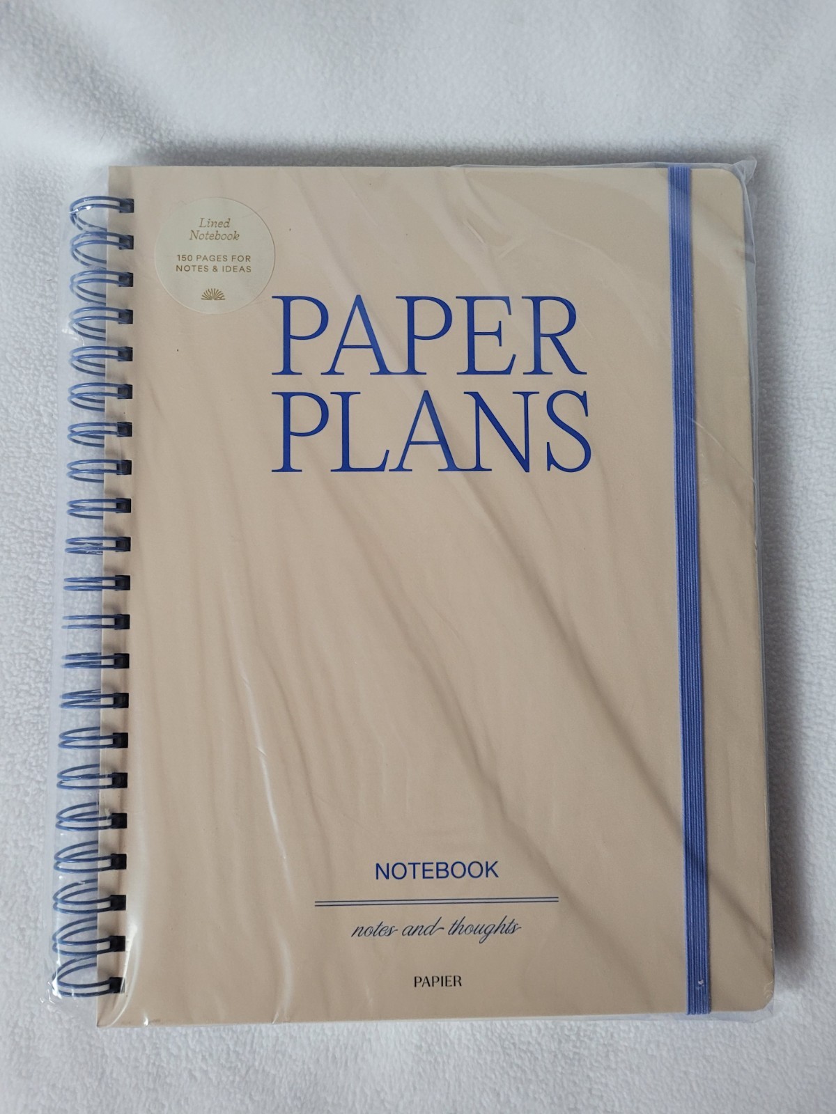 Papier 150 page Ruled Notebook 11″x8.5″ Spiral Typographic Journal Paper Plans