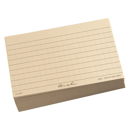 Rite In The Rain 991T 3″ X 5″ Ruled Index Cards, Pk100