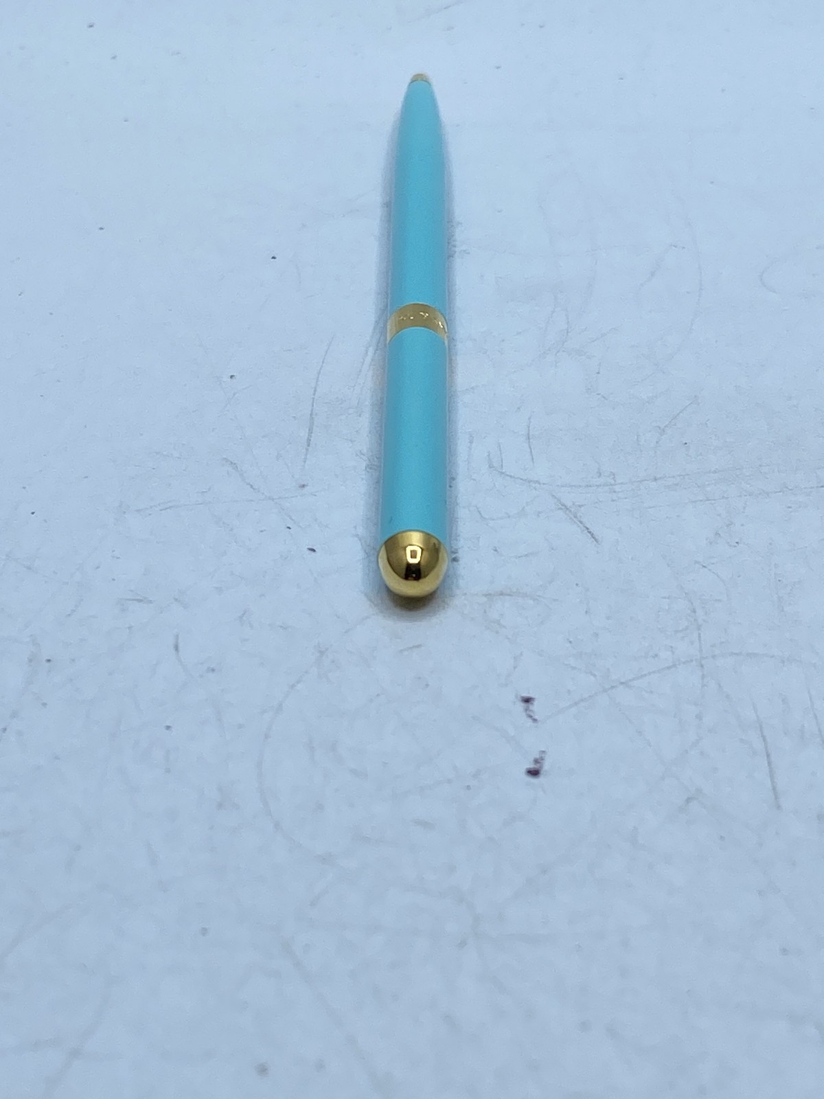 Tiffany & Co. Tiffany Blue Enamel and Gold Tone Ballpoint Pen Germany 4.5″