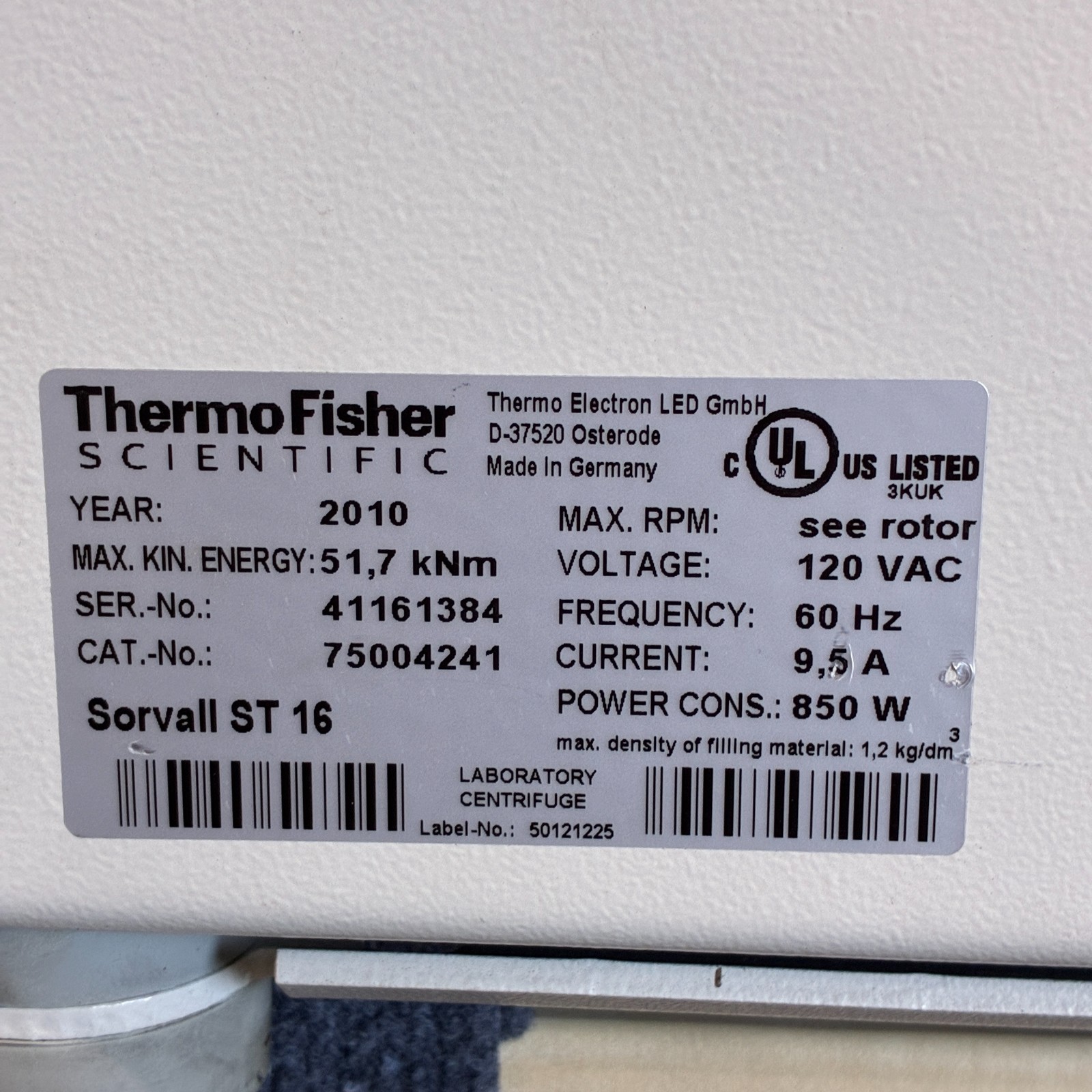Thermo Scientific Sorvall ST 16 Benchtop Centrifuge w/ 75003629 Rotor & Buckets