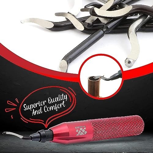 Deburring Tool with 15 High-Speed Steel Blades for Metal, PVC, Plastic & 3D Prin