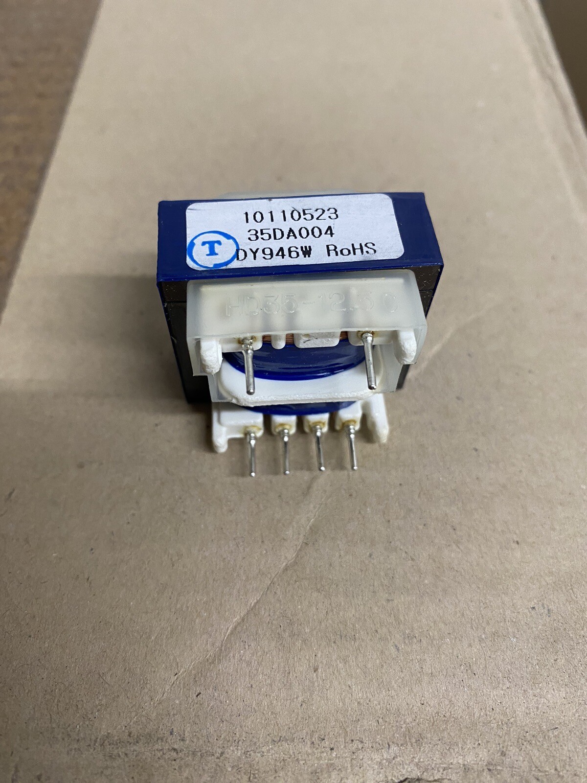 PCB mount transformer, Single primary, dual secondary, 120 volts/12 volts