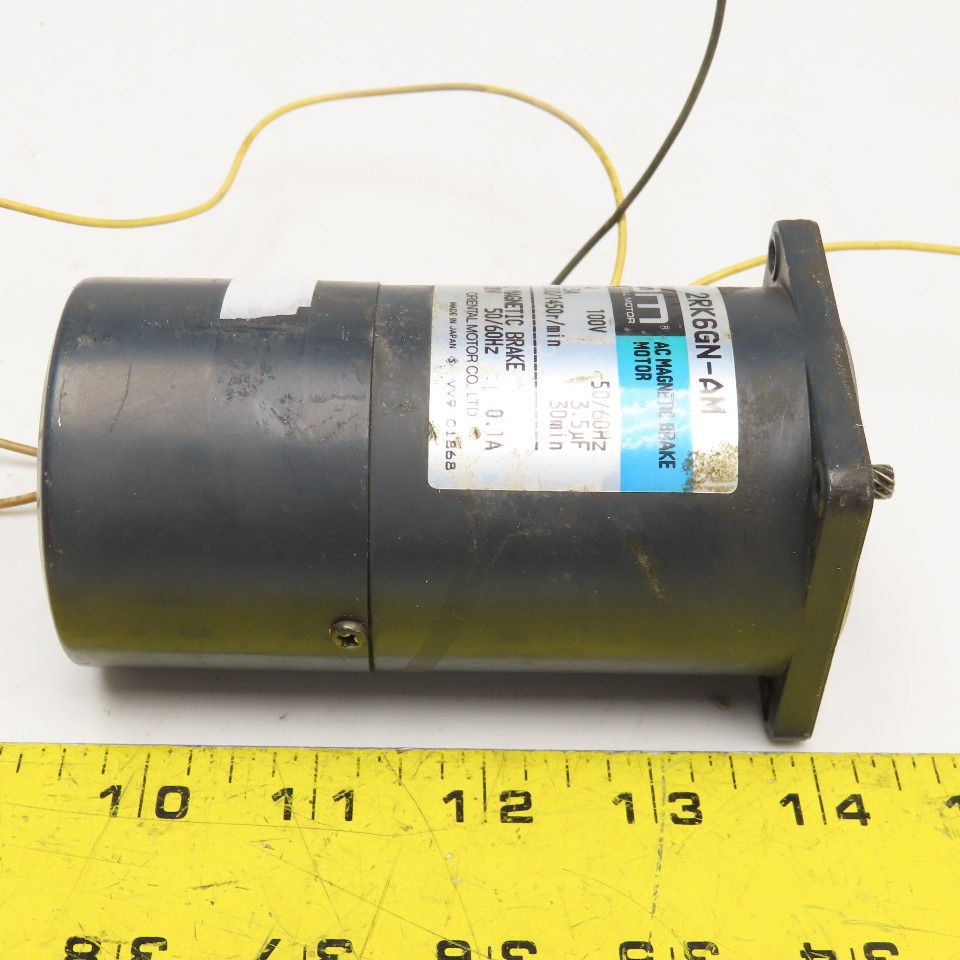 Oriental Motor 2RK6GN-AM 100V 6W 50/60Hz Magnetic Brake Motor 1200/1450RPM