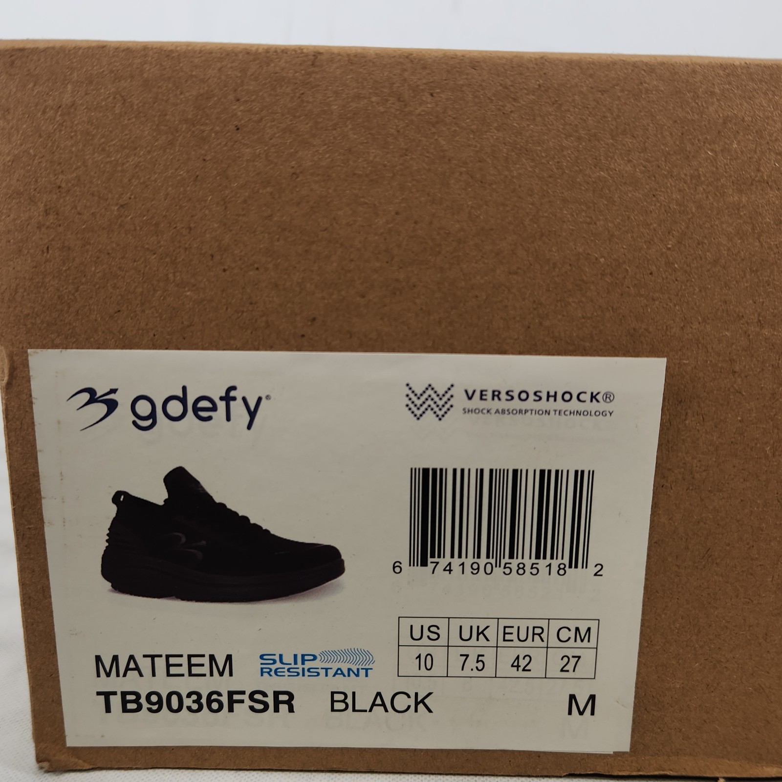 Size 10 – GDEFY MATeeM SR – SLIP RESISTANT- Black – Mens