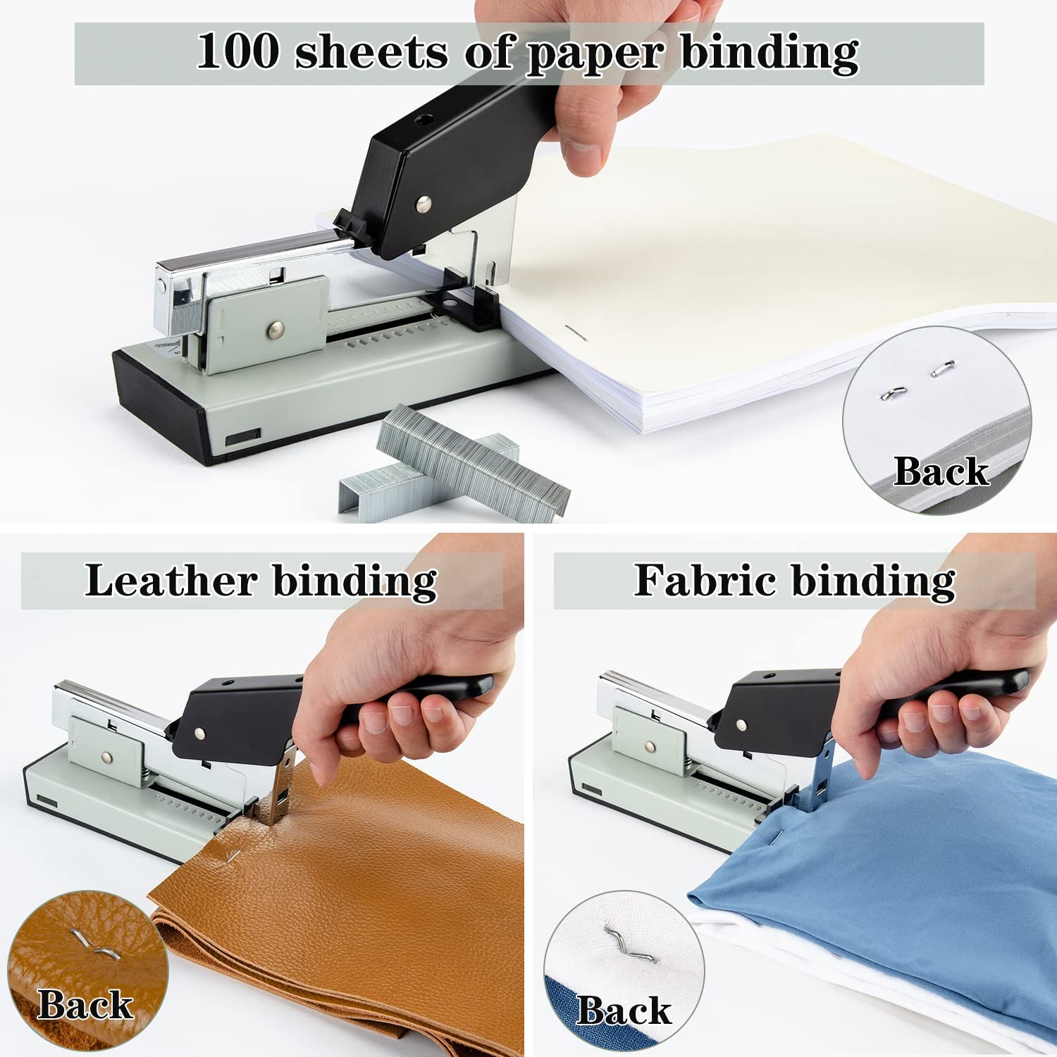 Heavy Duty Stapler with 2000 Staples: 100 Sheets High Capacity Manual Office …