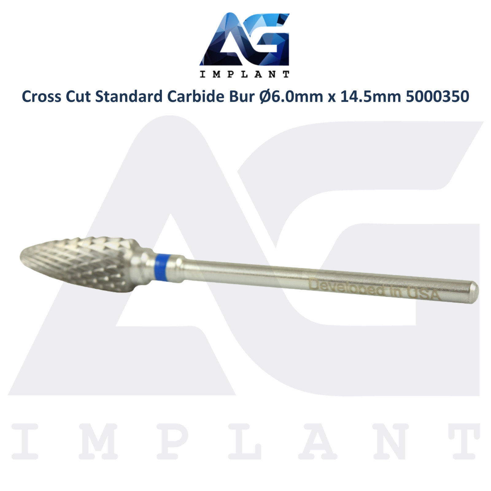 Dental Cross Cut Flame 5000350 Standard Carbide Bur Ø6.0mm x 14.5mm Lab Supplies