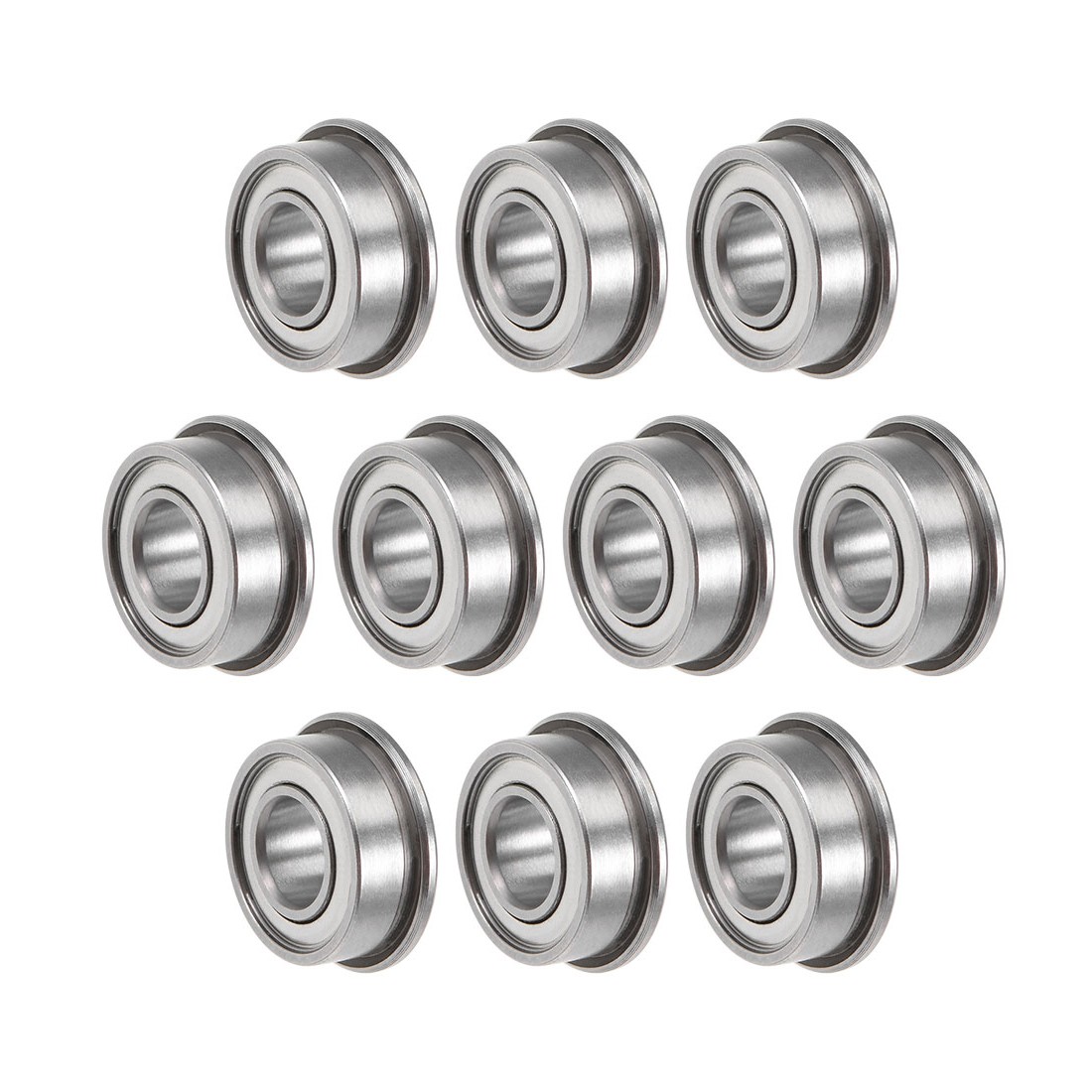 F686ZZ Flange Ball Bearing 6mm ID 13mm OD 5mm Thick Double Shielded 10Pcs