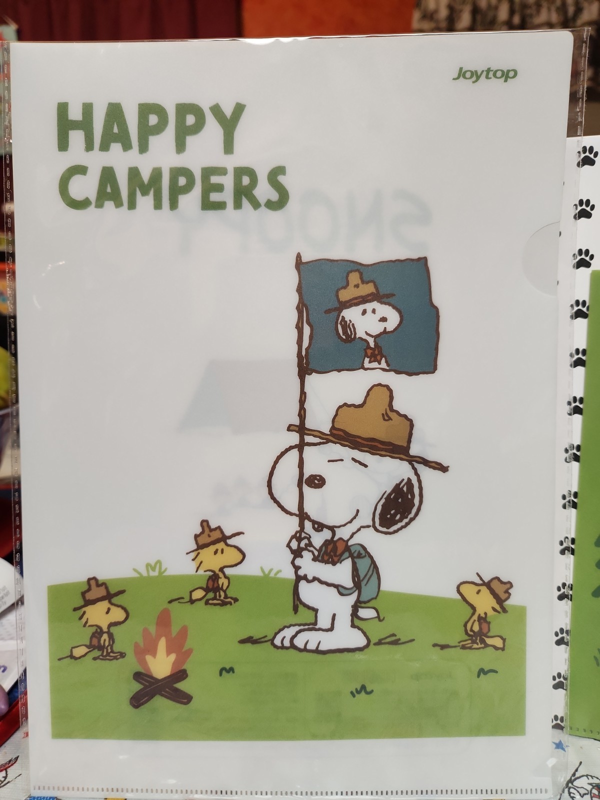 Peanuts Snoopy Beagle Scout 2 Plastic Pocket Folder Set Lg 12×8.5 Small 8.75×6.5