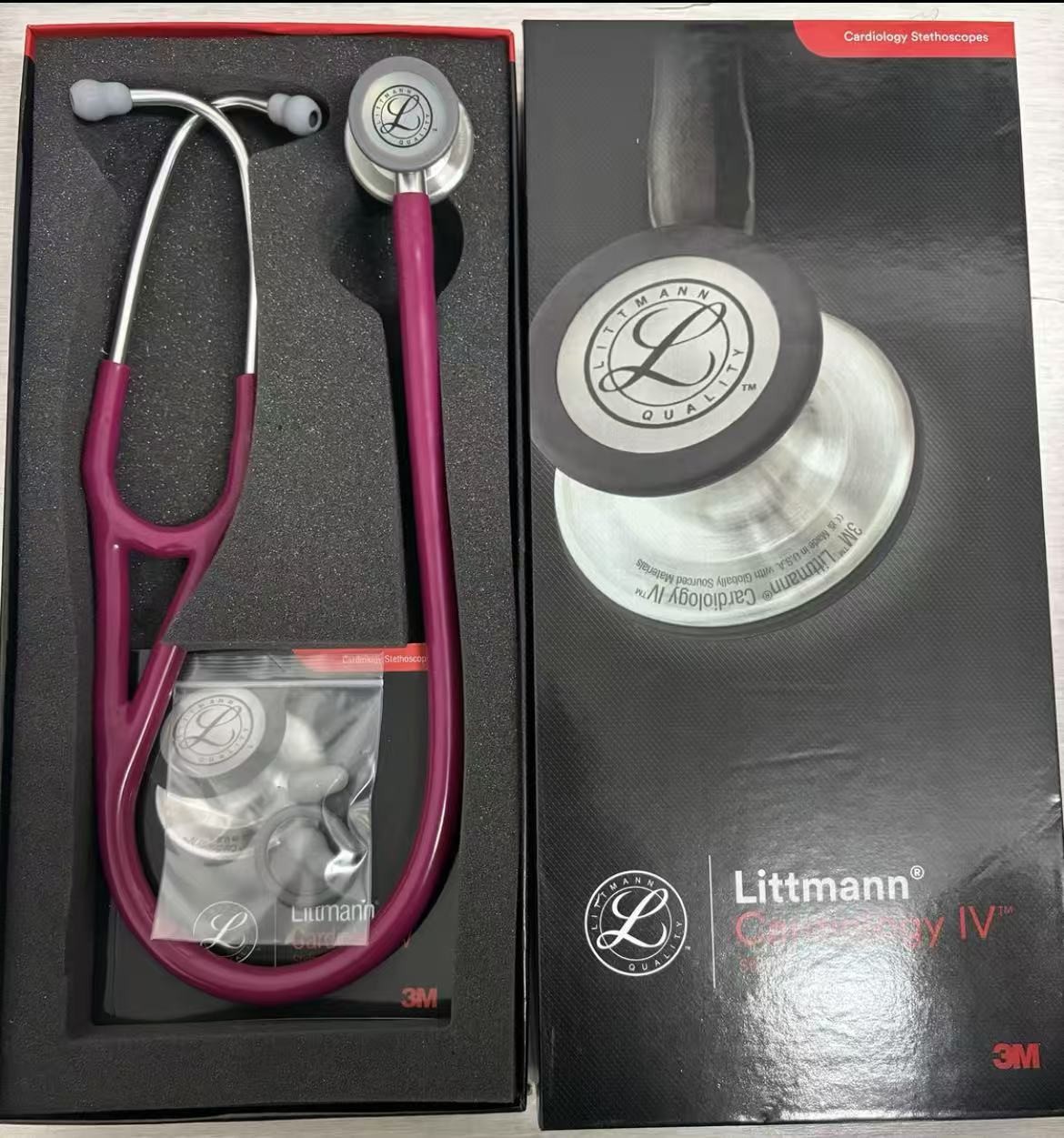 3M Littmann Cardiology IV Stethoscope, 6158, strawberry red Cardiac pulse