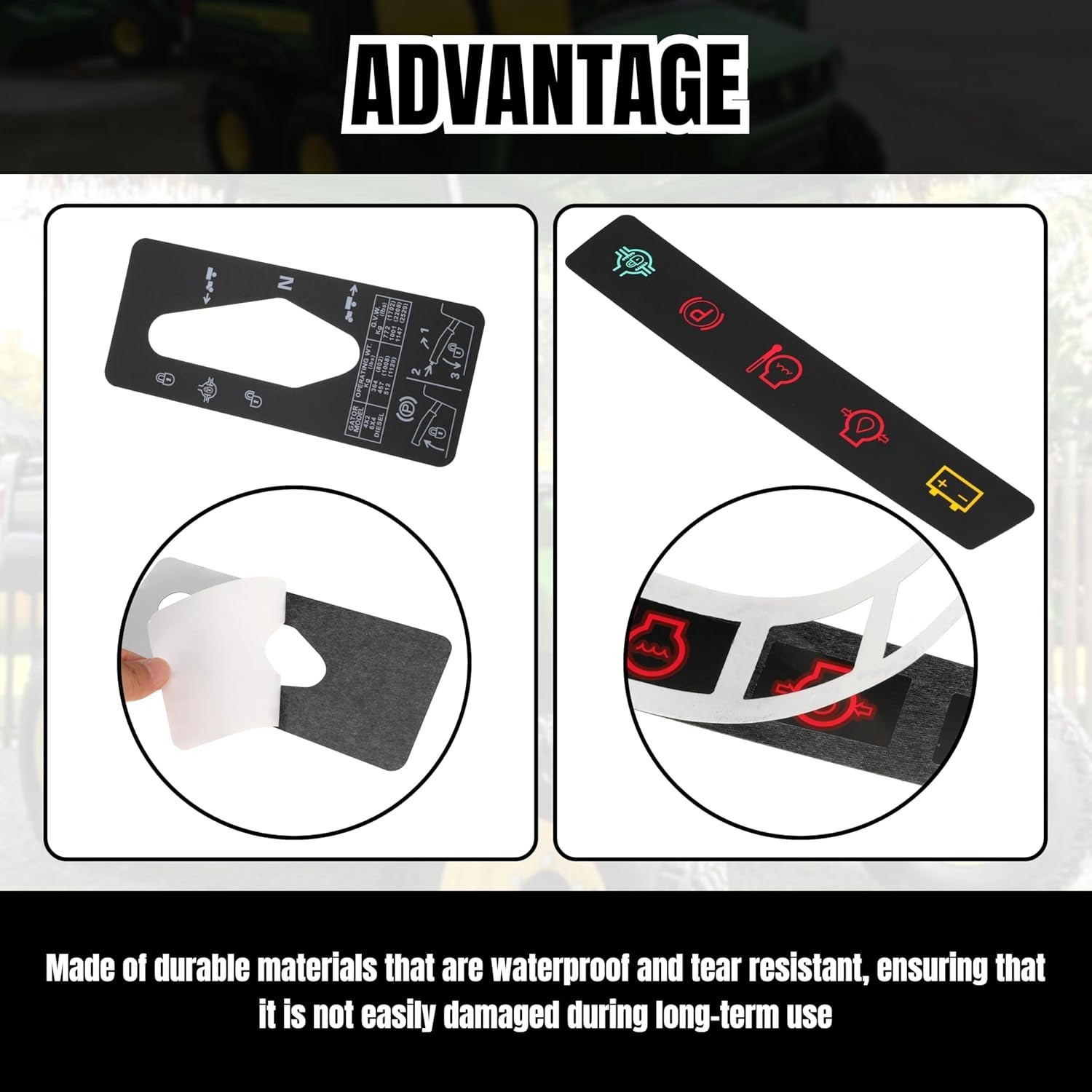 For Jo-hn Deere 4X2/6X4 Gator Decal & Shift Label Set (M117670 & M127539)