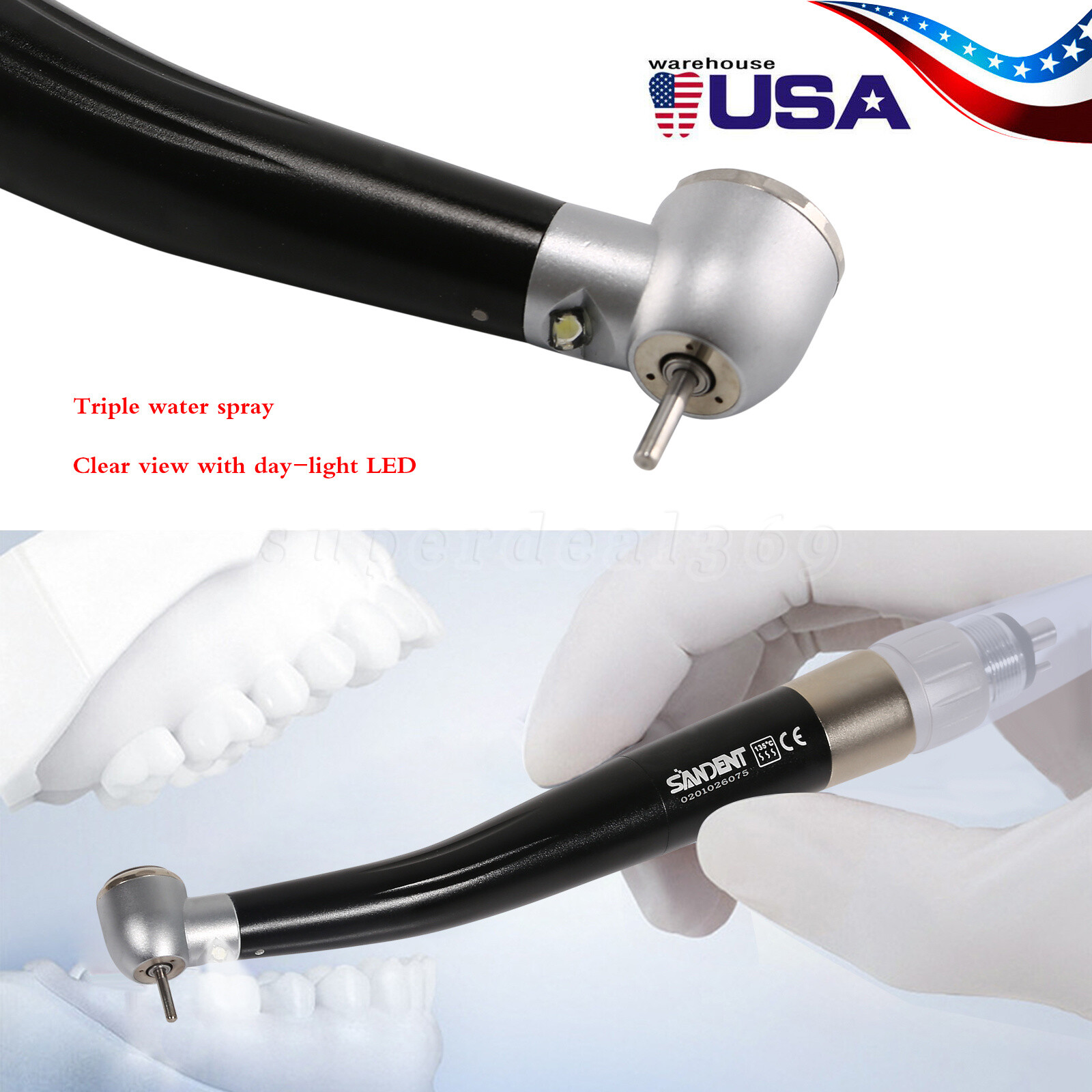 1-5* NSK Style Dental LED E-generator High Speed Handpiece /4Hole Coupler OR