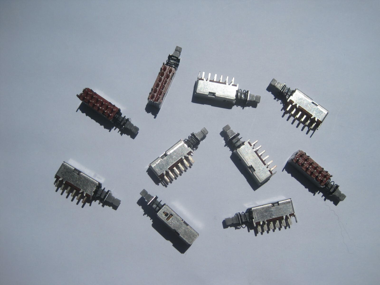 10Qty Samwon Latching Push Button Switch 4PDT 12 Pin 1 Position Self-Locking PCB