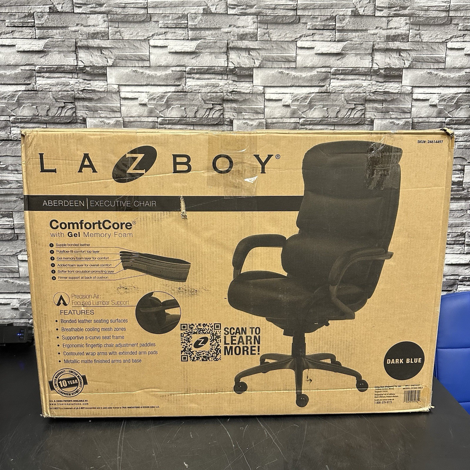La-z-boy Aberdeen Executive Chair – Dark Blue – 51545-DBLU