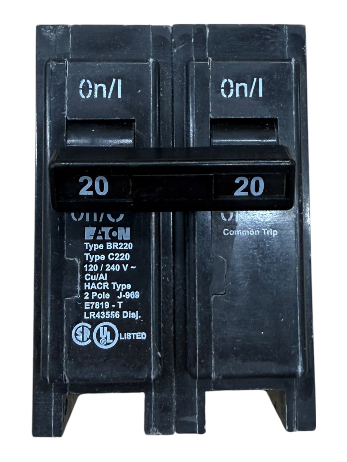 Eaton BR220 20 Amp 2-Pole Type BR Circuit Breaker 120/240V Double Pole