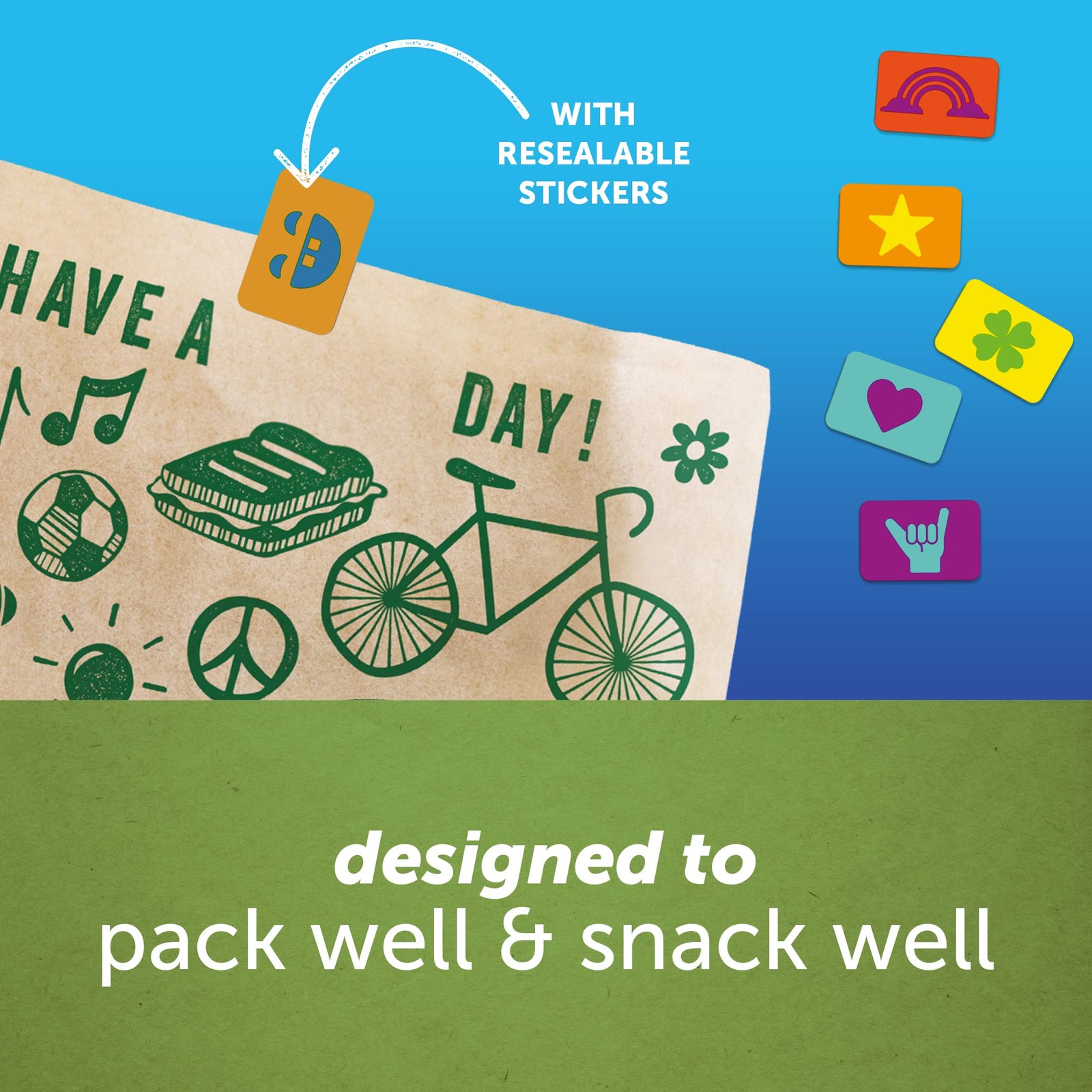 Ziploc Paper Sandwich and Snack Bags, Recyclable 50 Count (Pack of 1), Brown