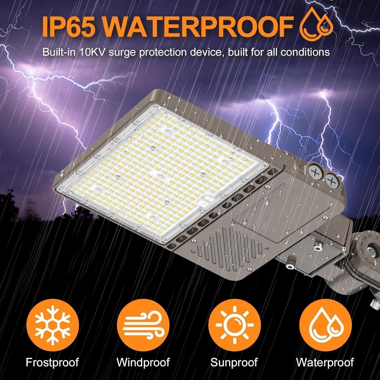 277-480V LED Parking Lot Light Shoebox Flood Stadium Lights Slip Fit Mount 5000K