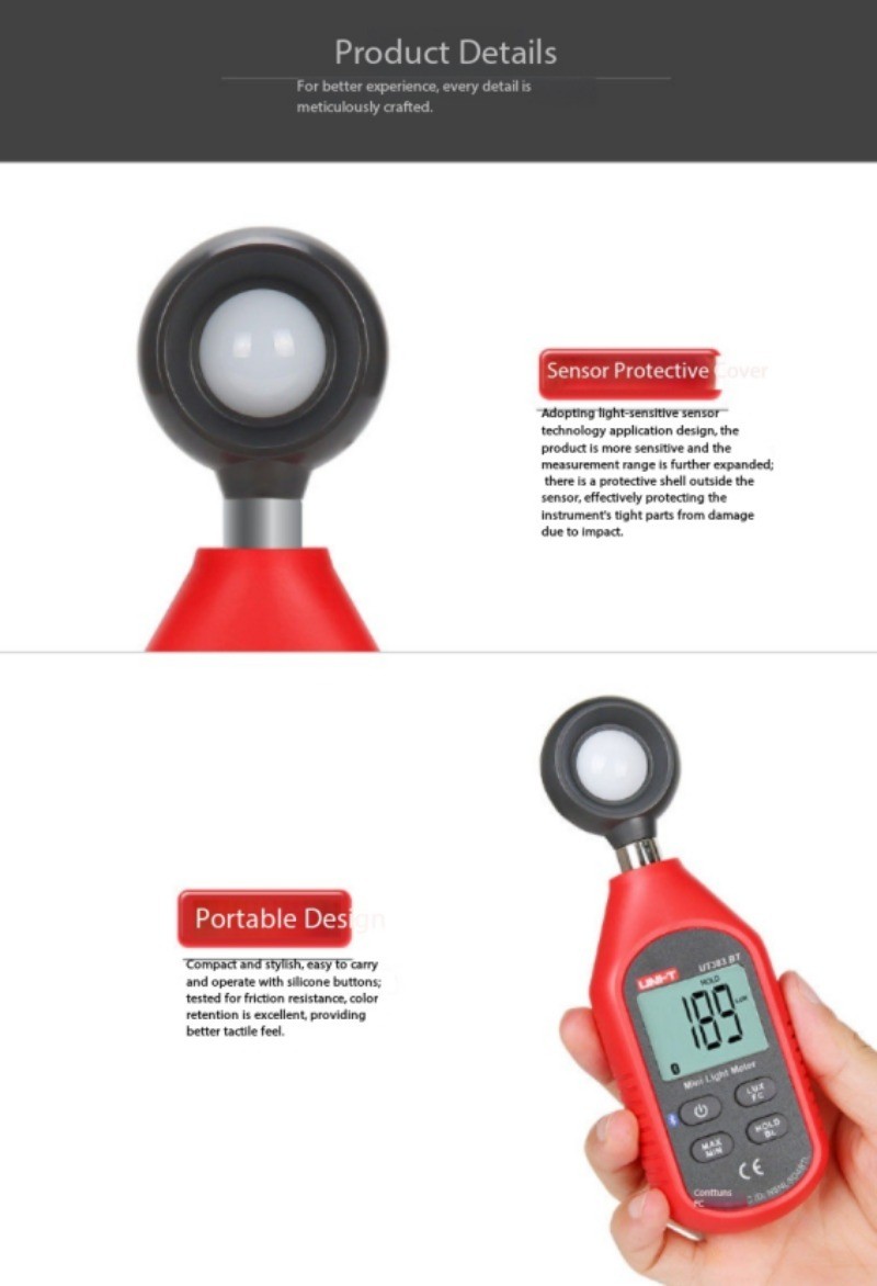Mini Lux Meter, Digital Lux Meter, Brightness Photometer, Sound Level Meter