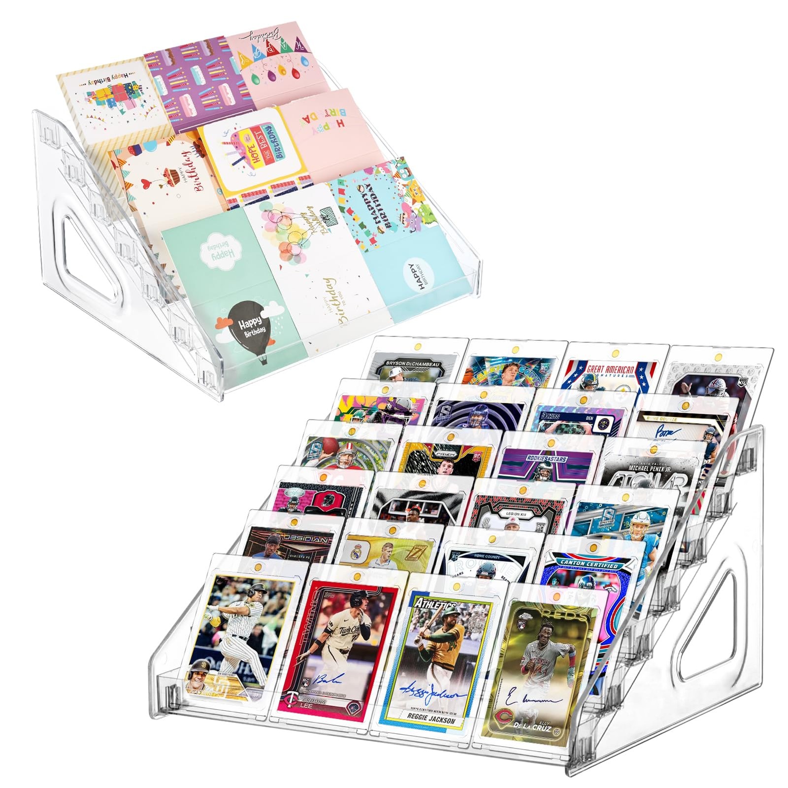 1 Pack 7 Tier Acrylic Card Display Stand,12 in Versatile Display for Trading …