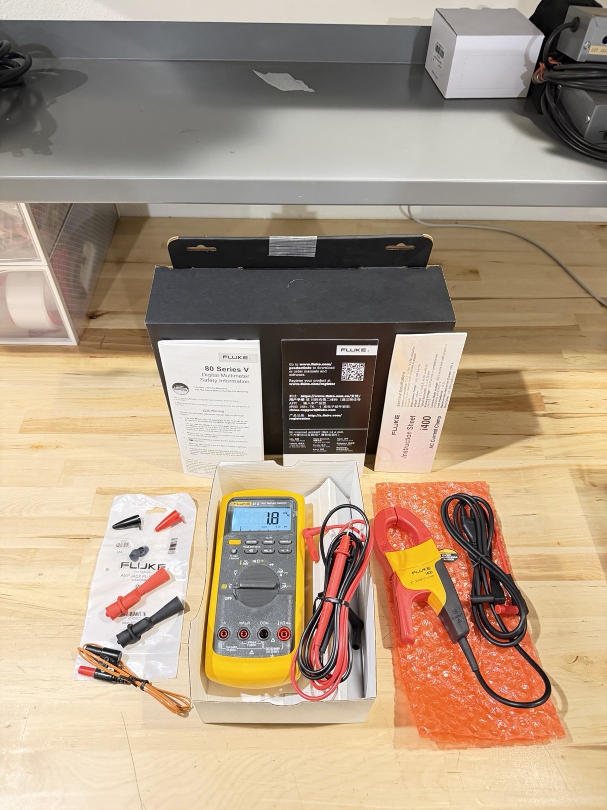 FLUKE 87V/IMSK INDUSTRIAL MULTIMETER SERVICE KIT W/ i400 AC CURRENT CLAMP