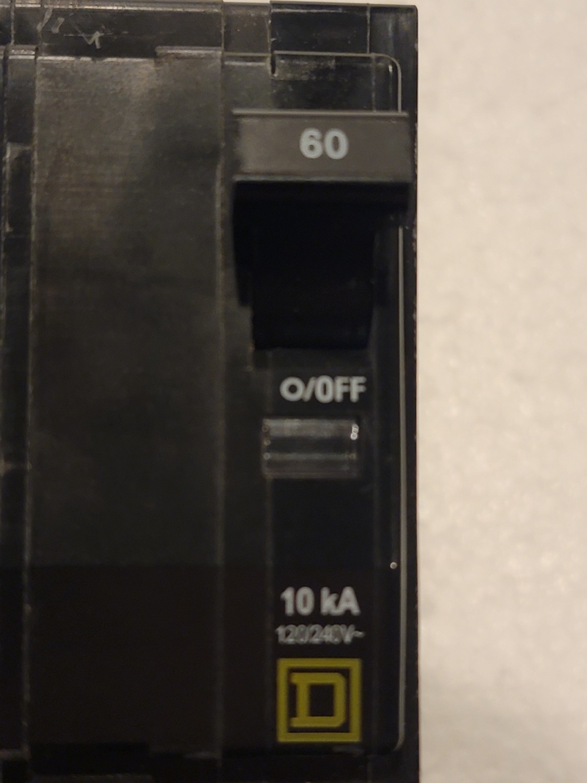 Square D QO260 60 Amp 2 Pole Circuit Breaker 120/240V 10kA Clean Panel Take-Out