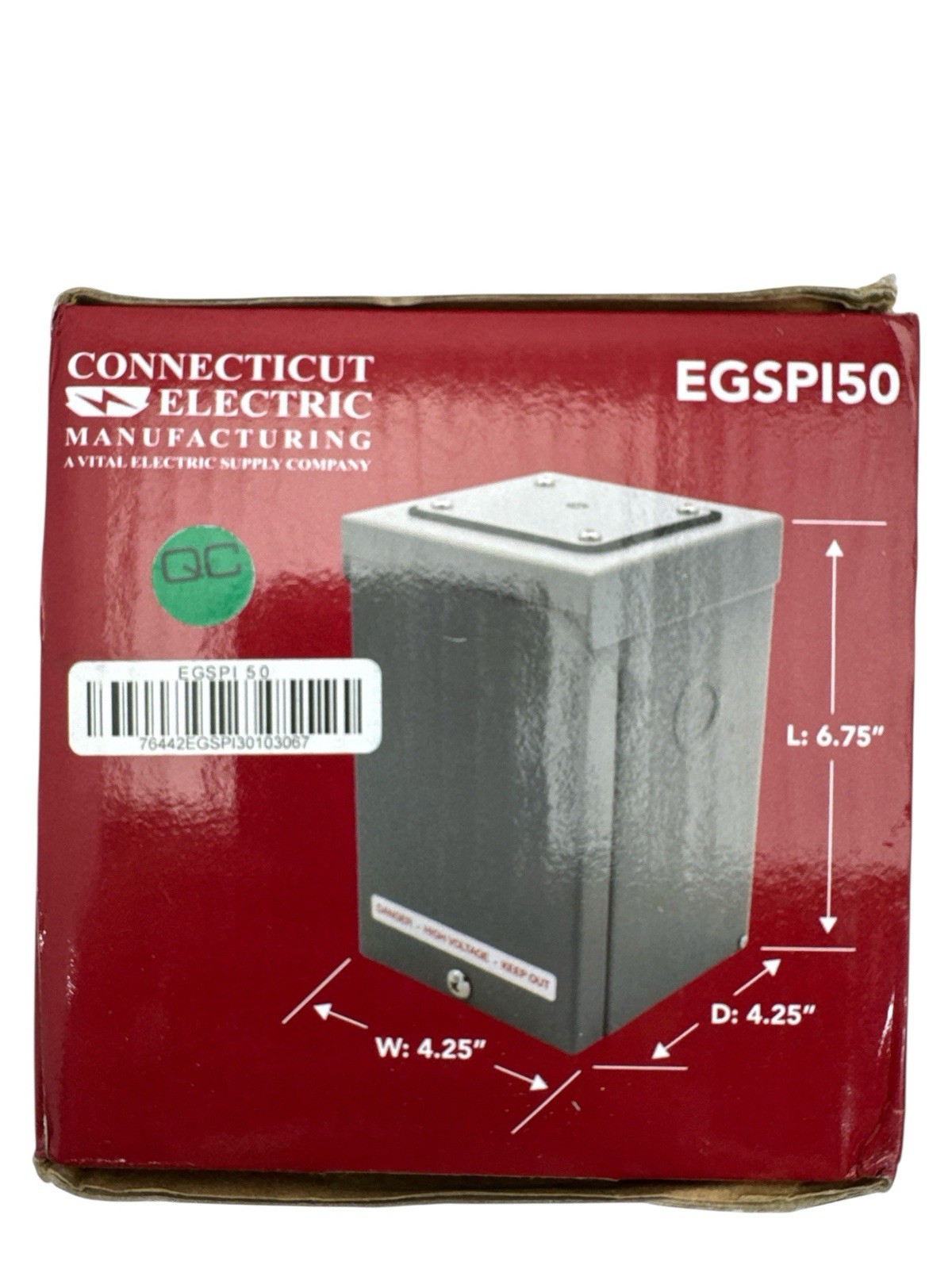 Connecticut Electric 50A Generator Power Inlet Box with Cover EGSPI50 (OB)