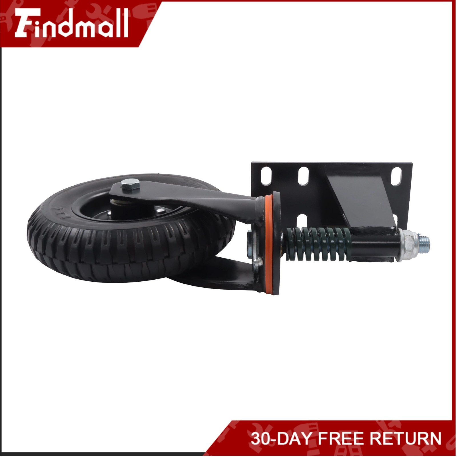 Findmall 2 Pcs Gate Casters 8″ 600Lbs (Straight/U-Bolt) Spring-Loaded Caster