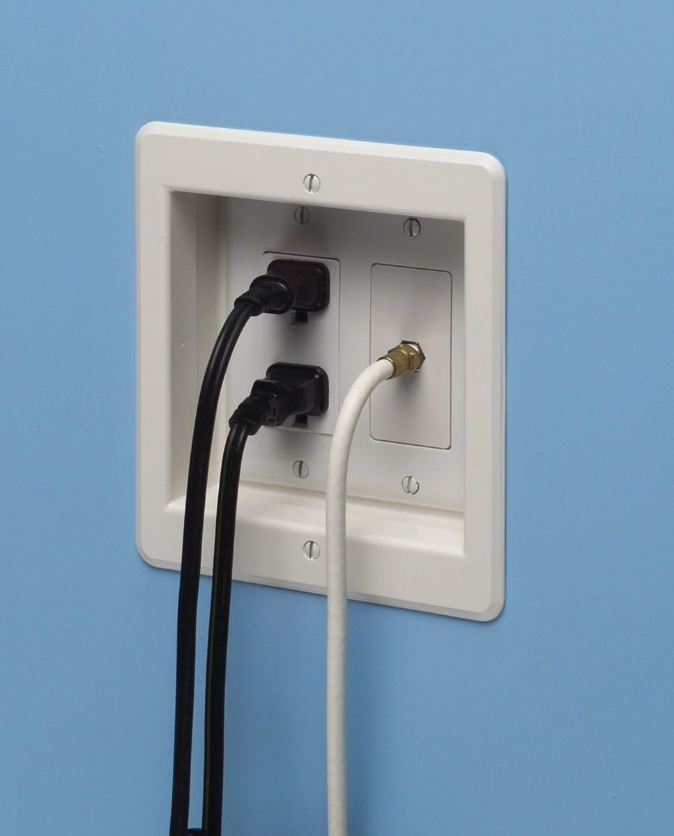 White Recessed Mounting Box for Electrical Outlets