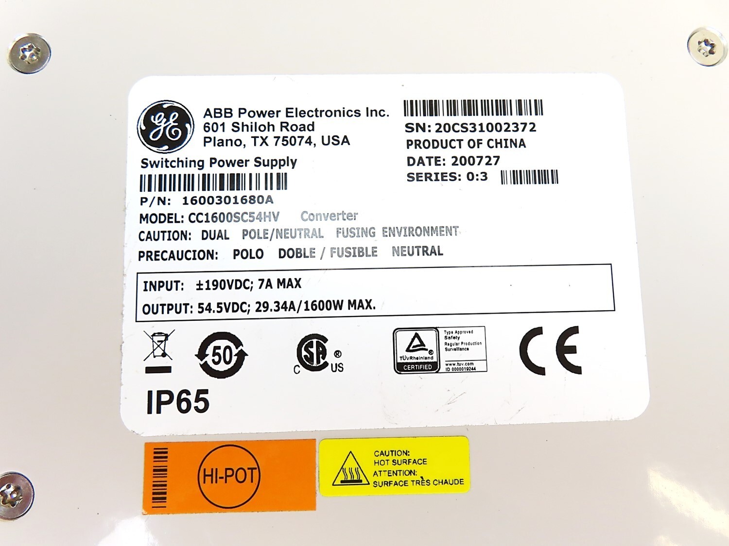 ABB CC1600SC54HV GE 1600301680A Small Cell Converter DPCPWR-NODE-1500 NEW IN BOX