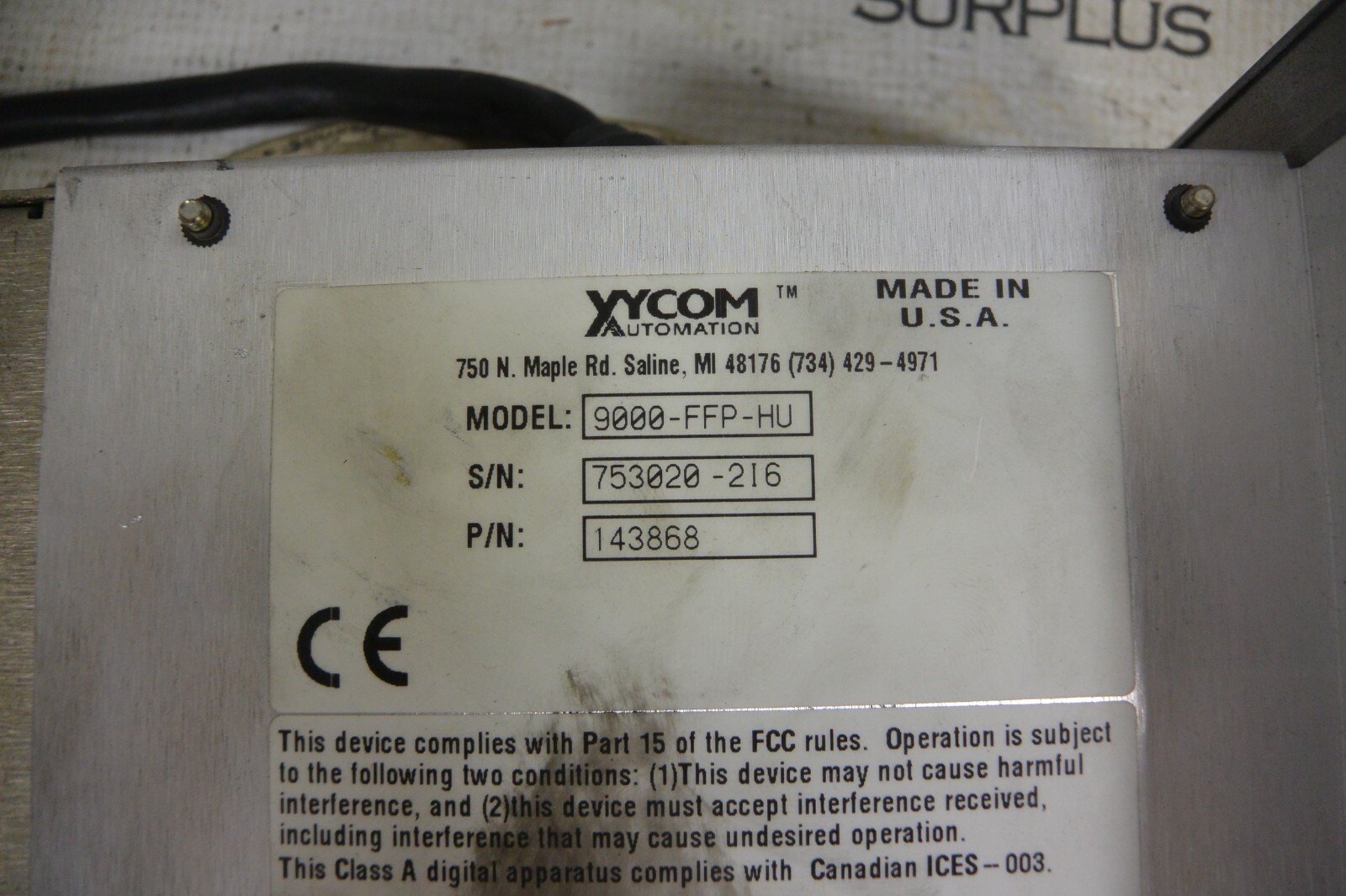 XYCOM Automation 9000-FFP-HU Module
