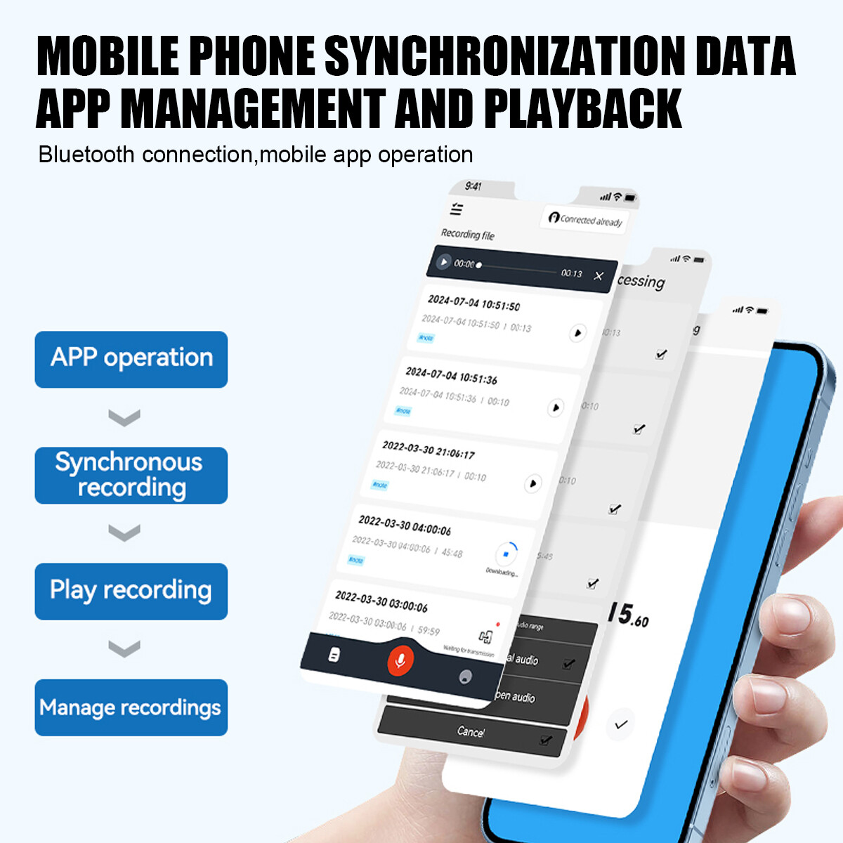 ChatGPT-4 AI Powered Phone Call Recording Voice Recorder APP Control Audio 128GB