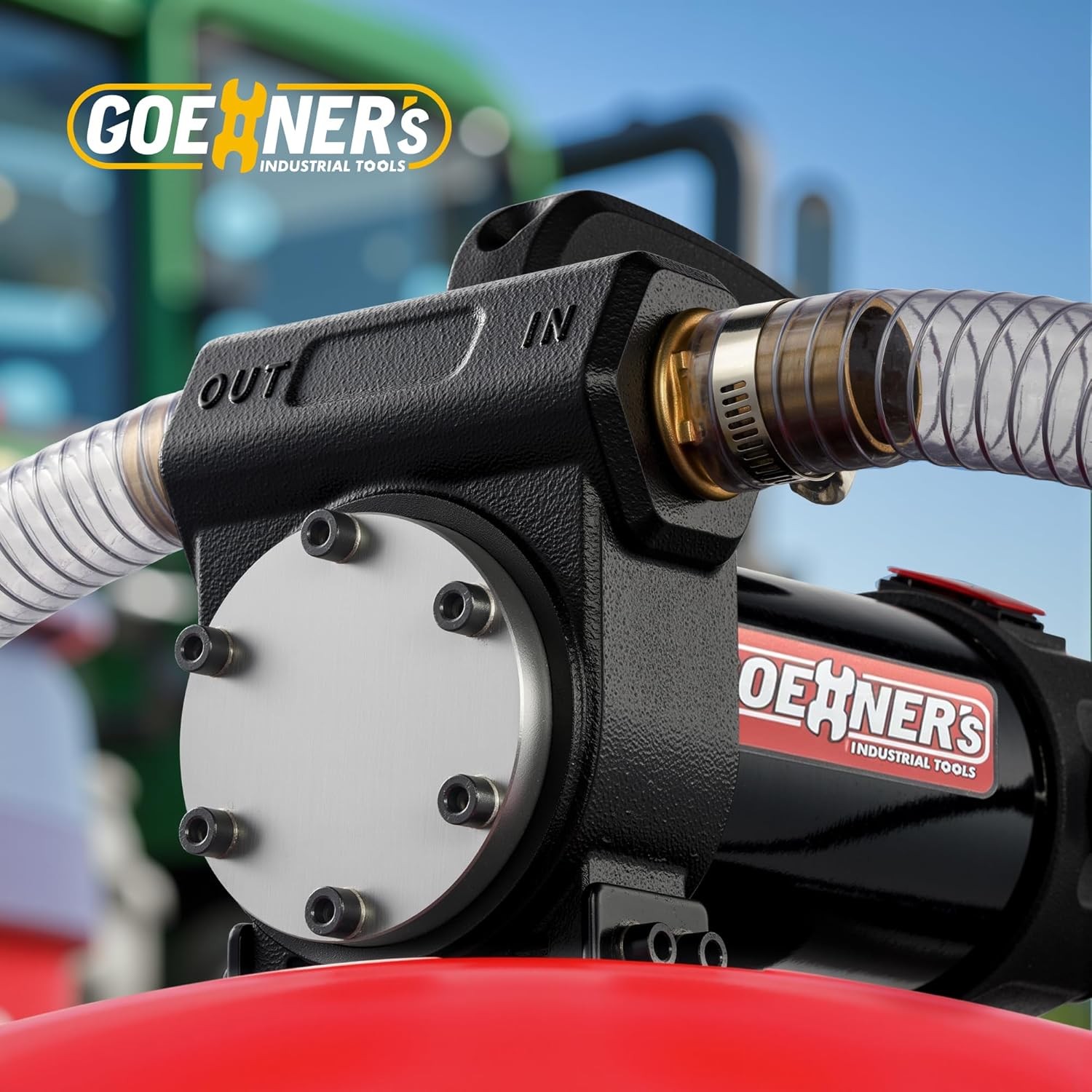 Gasoline Transfer Pump Kit 15GPM with Automatic Shut-Off Nozzle 12V Self Priming