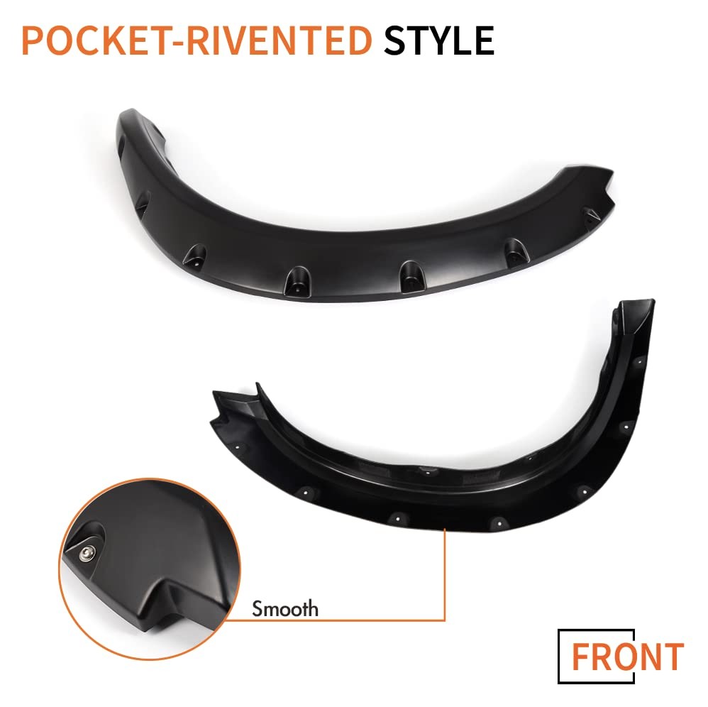 Riveted Black Fender Flares 4PCS Dodge Ram 1500 09-18 Classic 19-22 Excl R/T