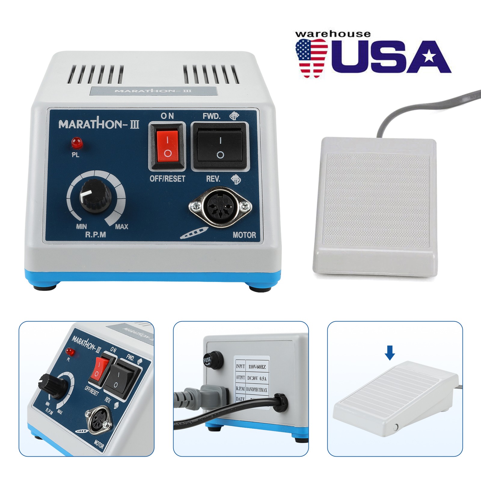 Dental Lab Marathon Electric Micromotor Polishing Unit 35K rpm Motor
