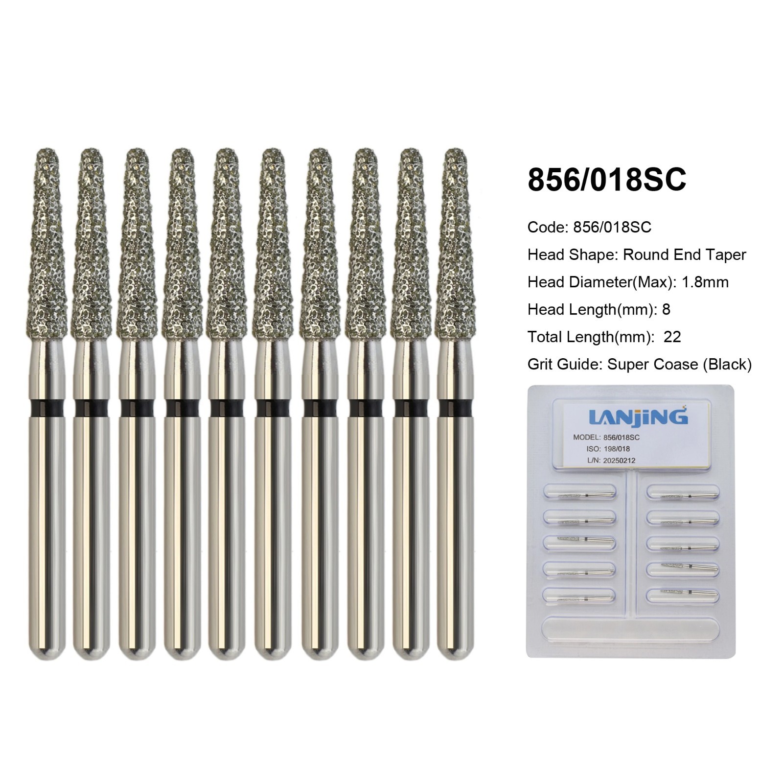 Dental Diamond Burs FG Round End Taper 856 850 Football 368/023 379 High Speed