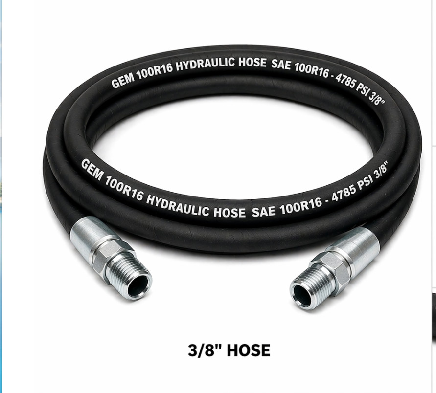 3/8″ 2 wire 100R16 Hydraulic Hose Assembly with NPT Male 3/8″ fittings 4785 PSI