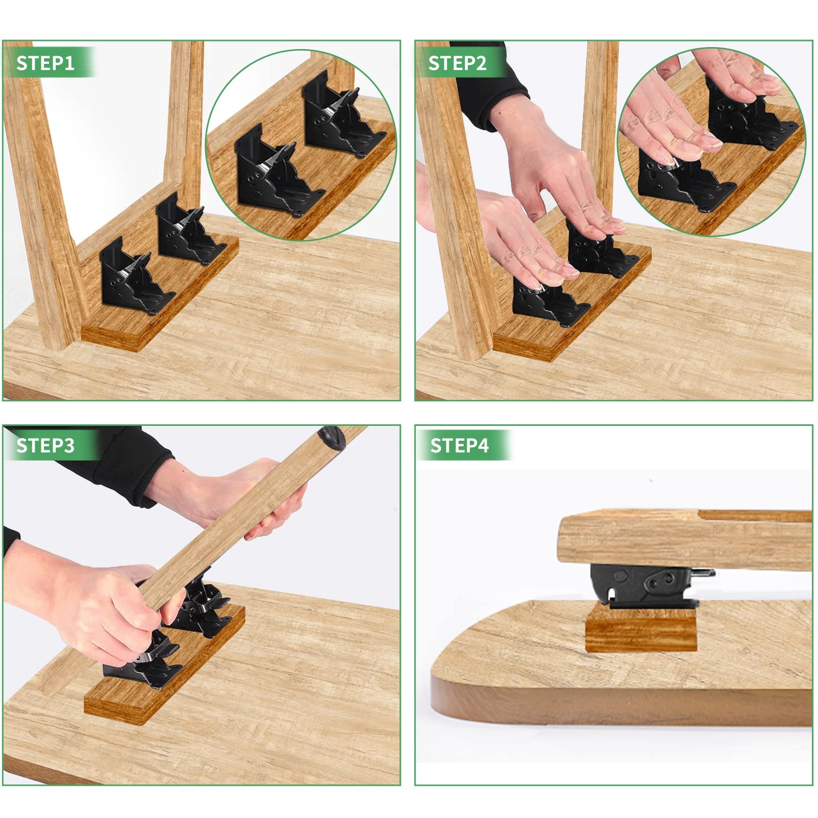 4 Pack Folding Brackets 0-90 Degrees Folding Table Legs Brackets Heavy Duty L…