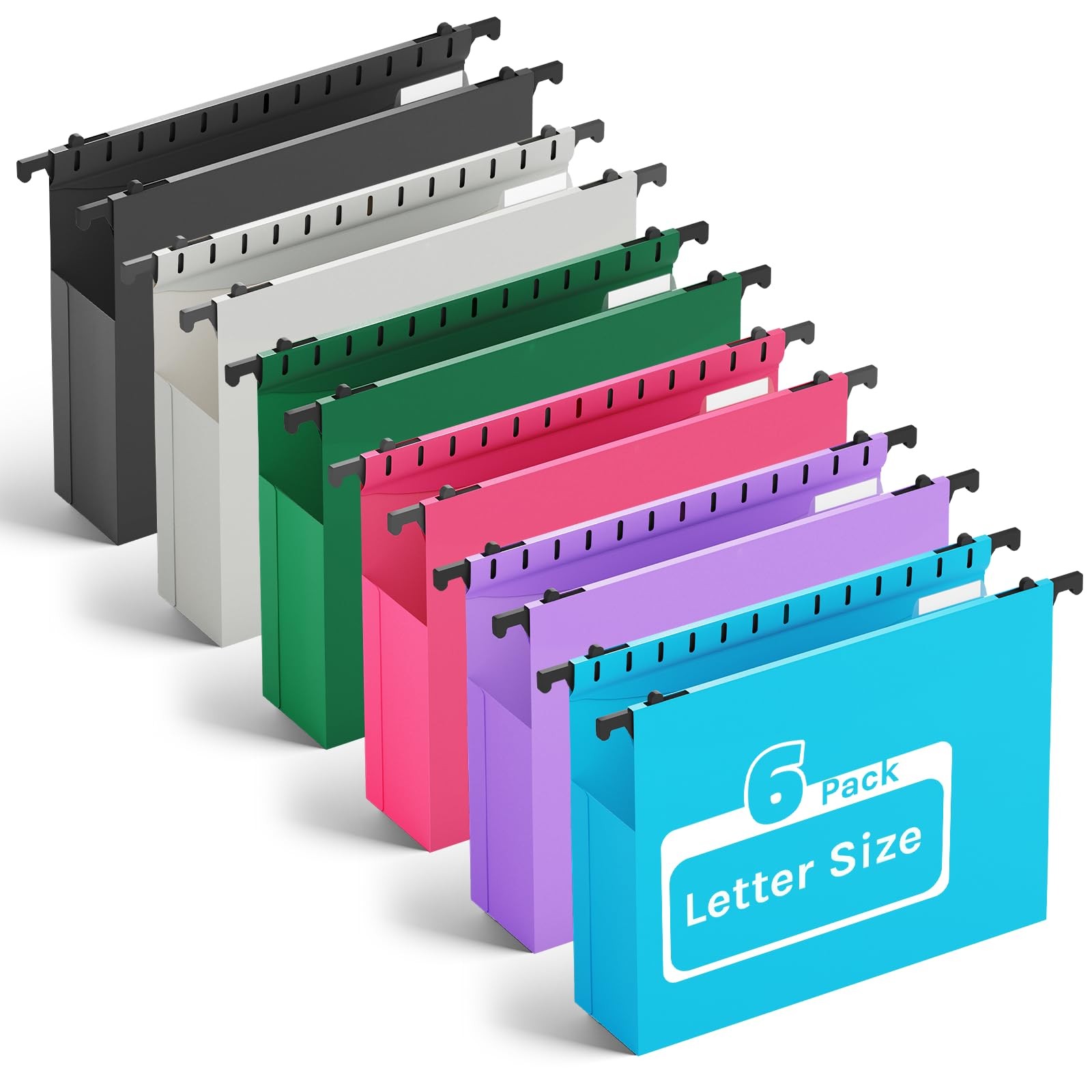 Extra Capacity Plastic Hanging File Folders Letter Size,Heavy Duty 2″ Accordi…