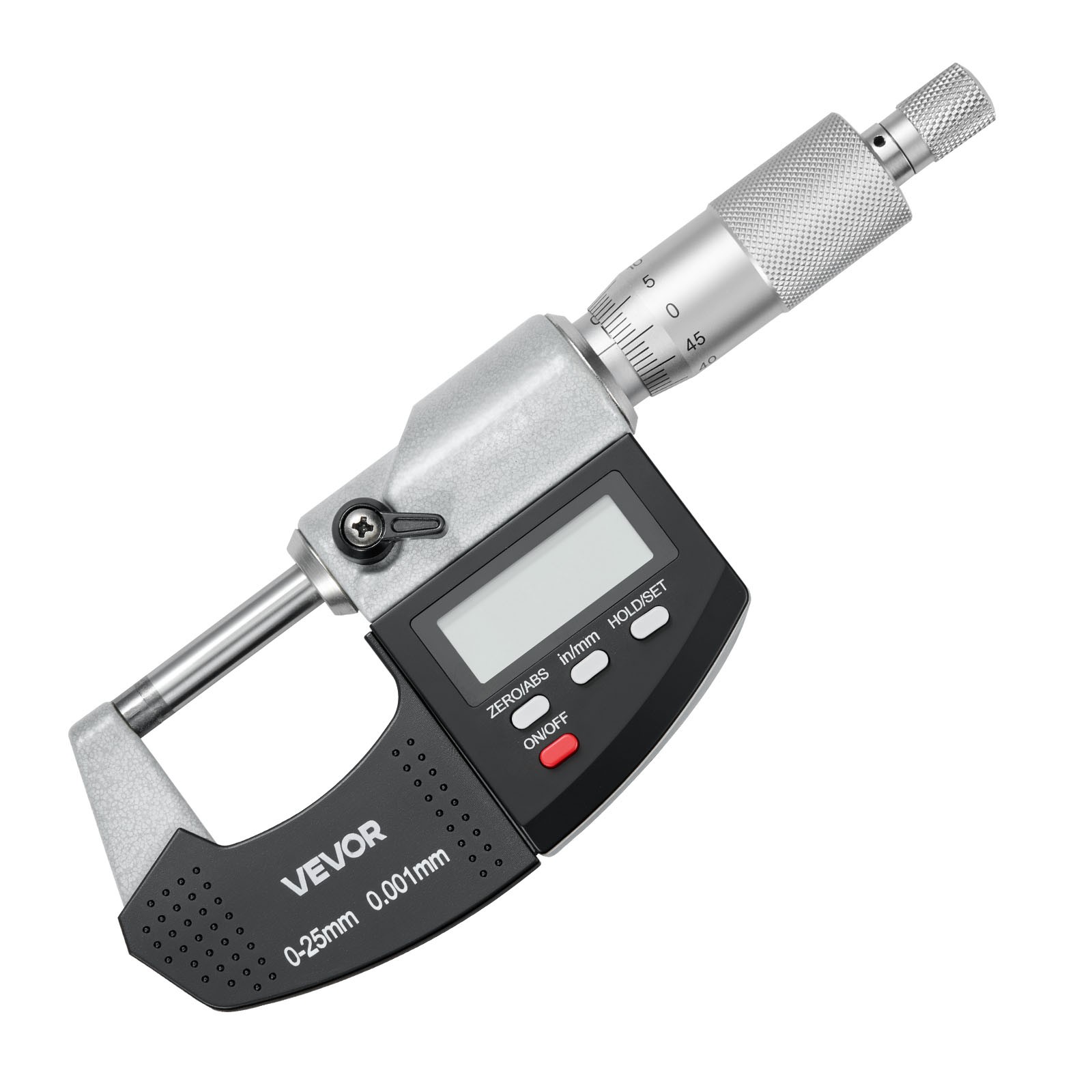 VEVOR Digital Outside Micrometer 0-1in Range 0.00005in Resolution LCD Screen