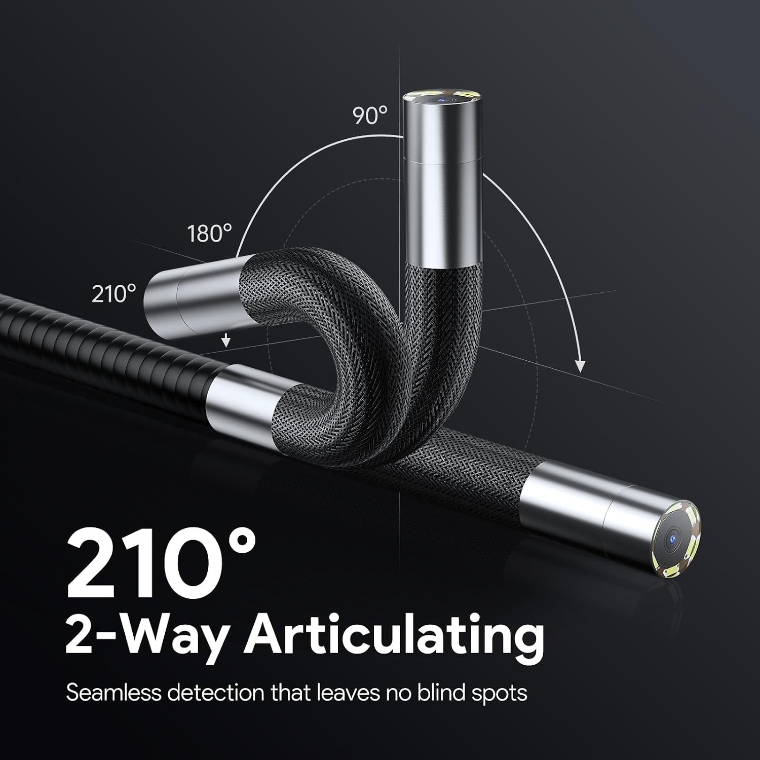 210� Two-Way Articulating Borescope, 0.24in Ultra-Slim Endoscope Camera with …
