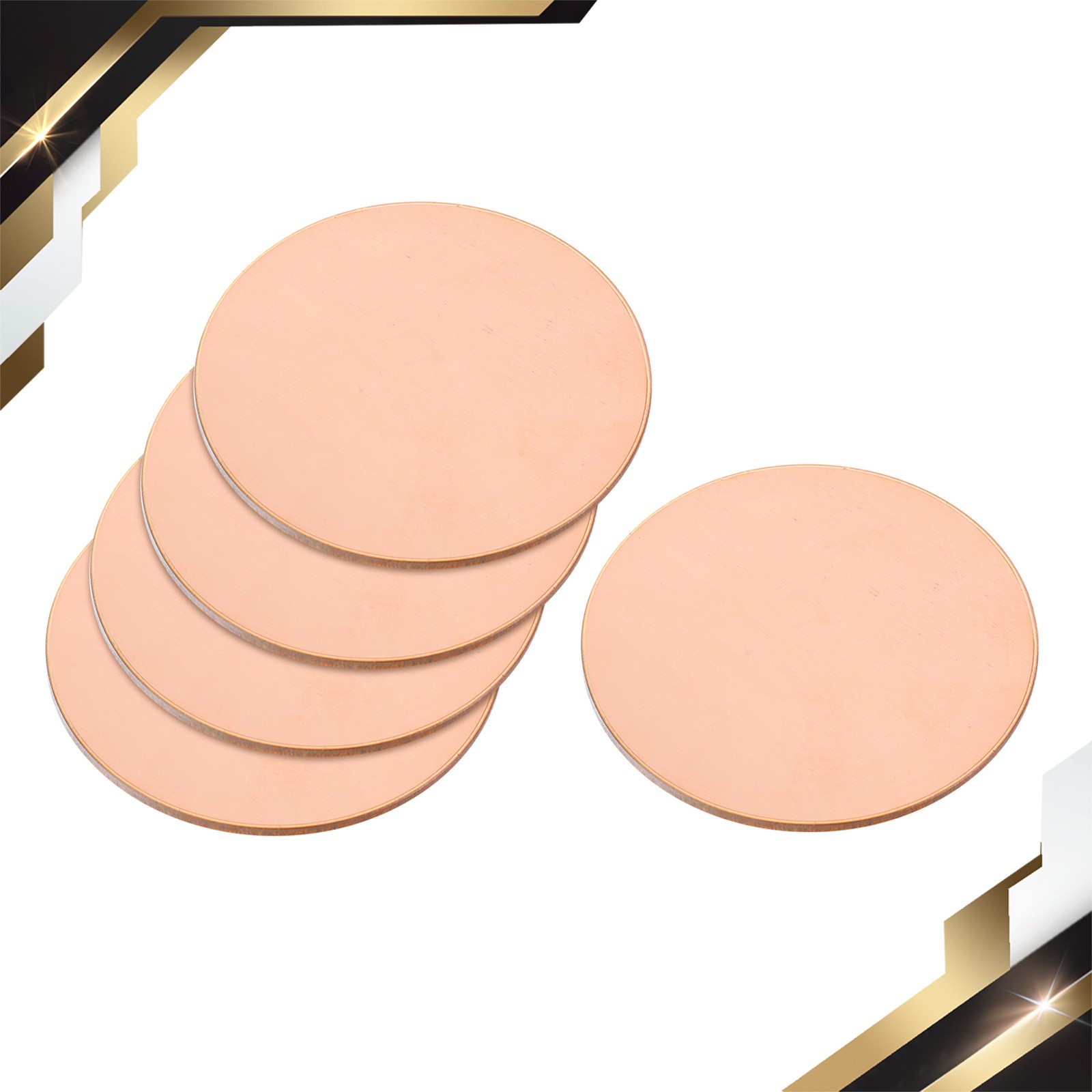 5 Set Pure Copper Sheet 2″ x 0.06″ 14 Gauge T2 Copper Metal Round Plate