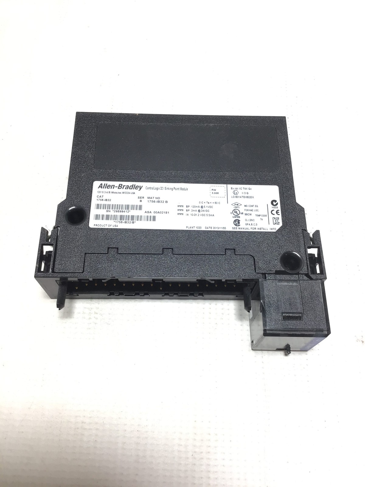 Allen-Bradley 1756-IB32 ControlLogix 32 Sinking Point Module Ser B Range 10-3…