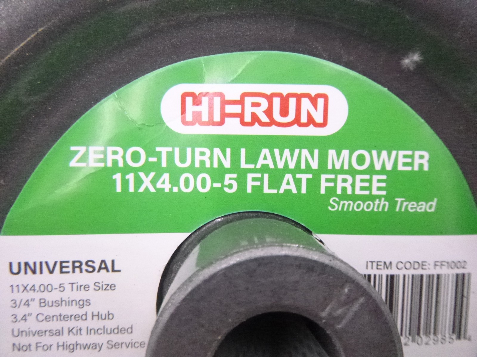 11×4.00-5 Flat Free Zero-turn Lawn Mower Tire Assembly Smooth Tread