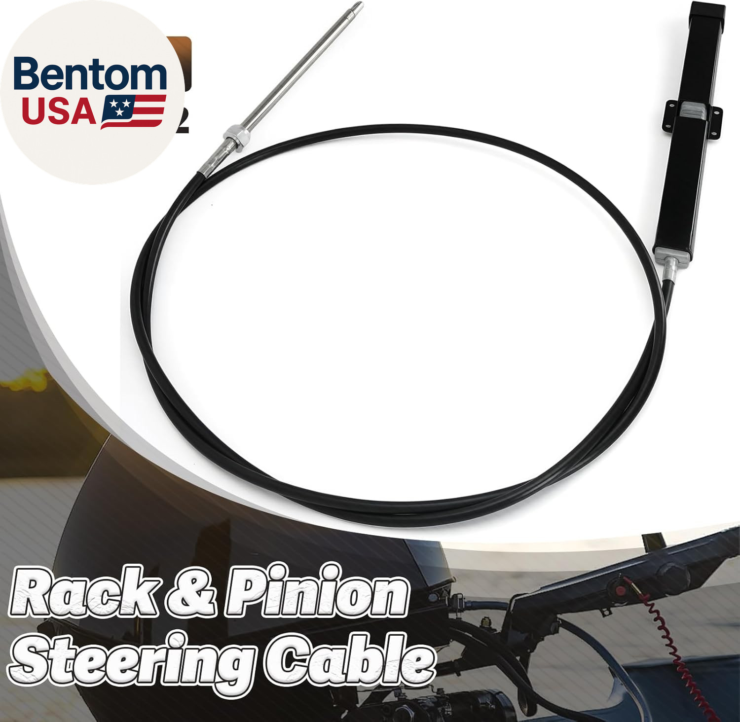 12FT 14FT 15FT 18FT 19FT Mechanical Rack & Pinion Steering Cable SSC134XX, Back