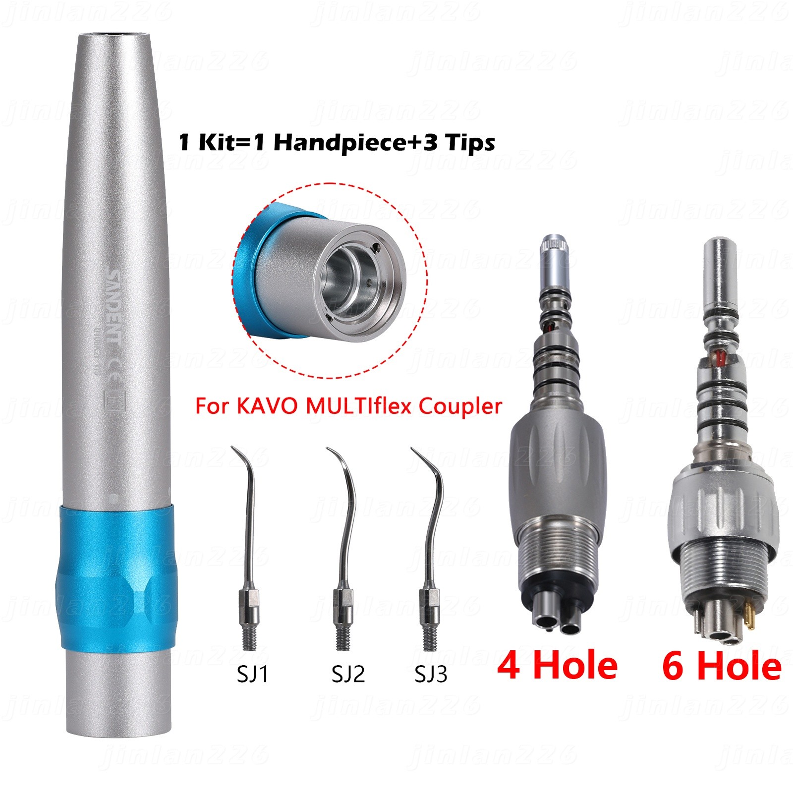Dental Air Scaler Handpiece Sonic L Fiber Optic LED fit KAVO 4/6Hole Coupling