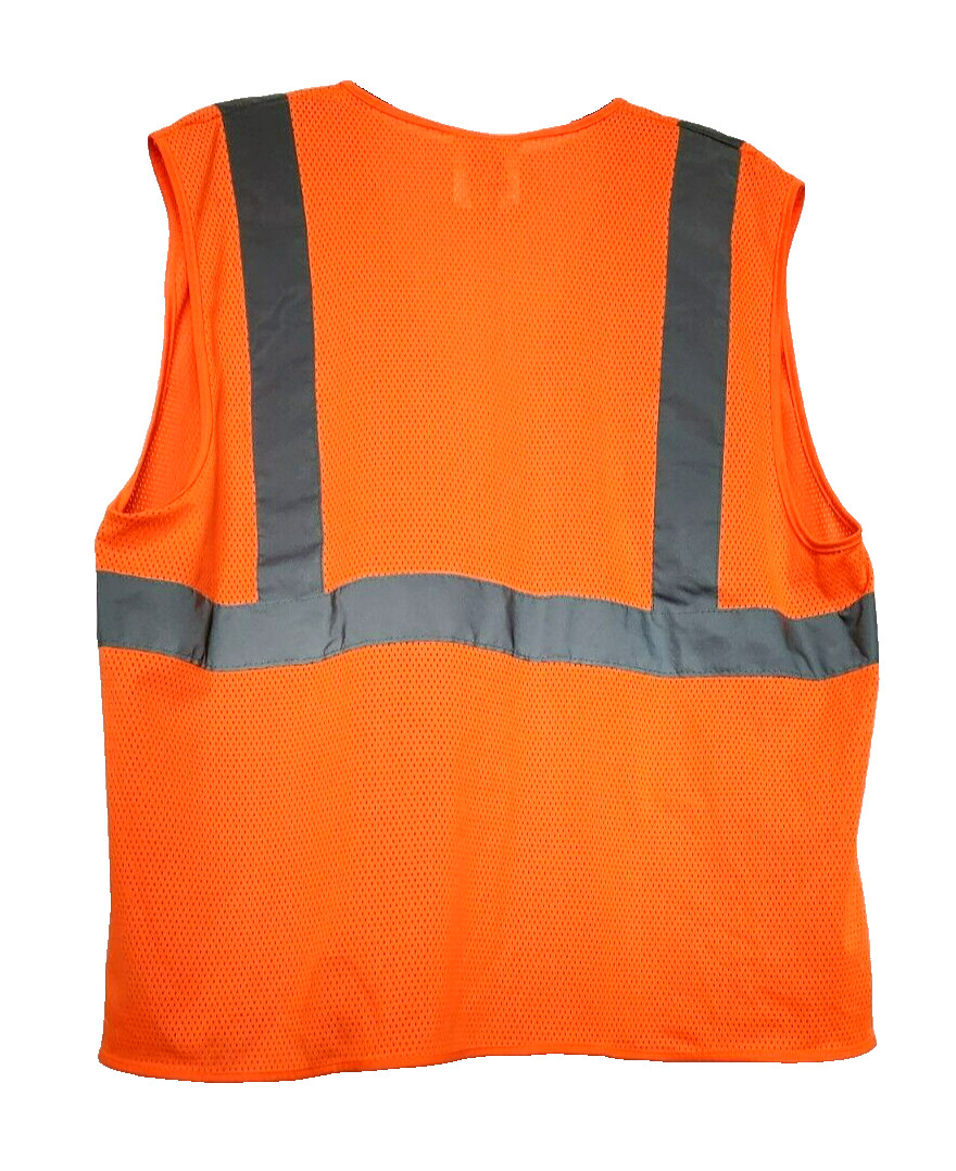 PIP Safety Vest Size Large with Pockets Hook and Loop Closure Type R Class 2