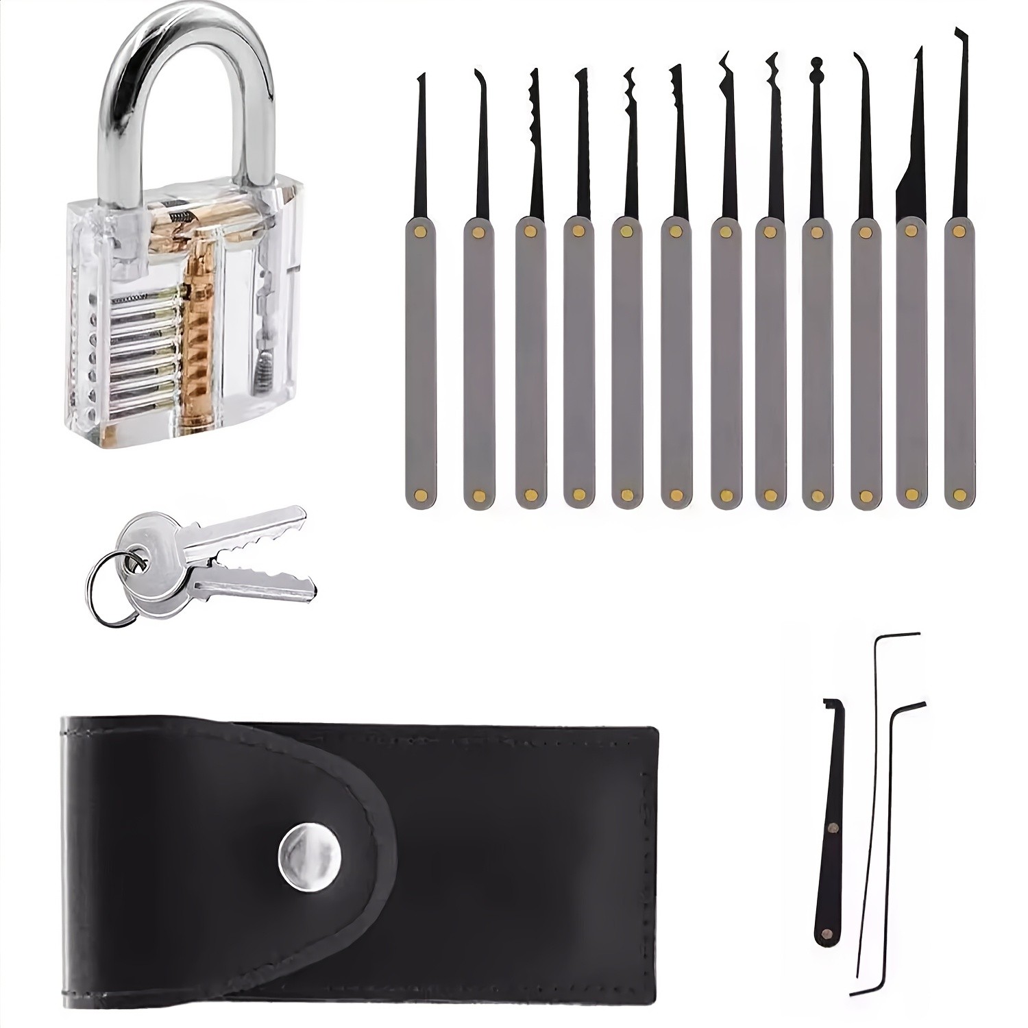 Educational Transparent Padlock Model Set for Lock Mechanism Study Beginners Kit