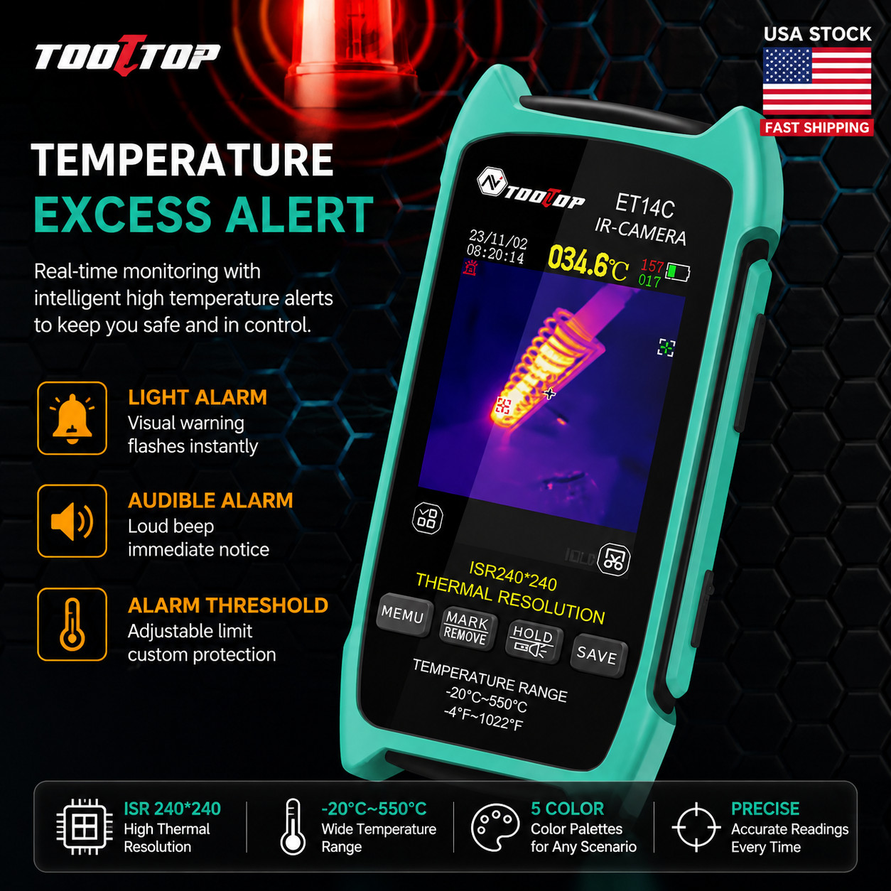 Thermal Imager IR Camera Multimeter 256*192 3.5Inch Screen Voltmeter USB PC 2IN1