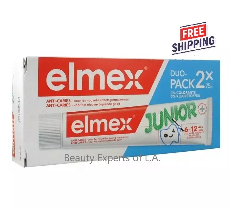 2 PACK – Elmex Toothpaste Junior 6-12 Age 75ml